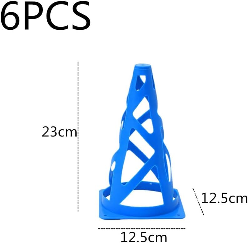 Soccer Cones, Wanfoou 6 Pack Multipurpose Training Cones, Plastic Training Cones, Training Field Marker Plastic Cones, Football Training Cones, Soft and Durable Traffic Cone, Football Practice Drills image number 2