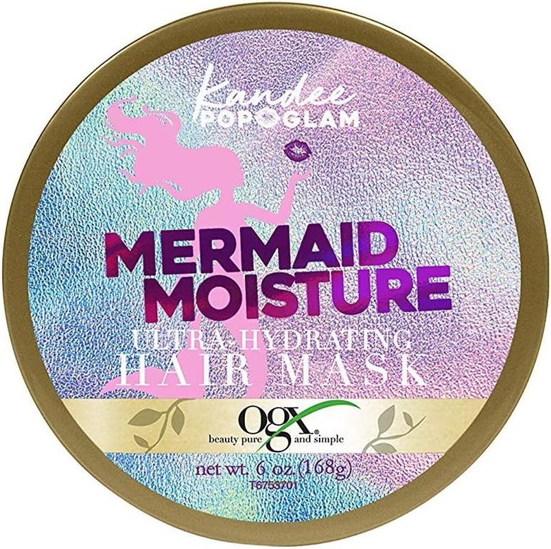 OGX Kandee Johnson Collection Mermaid Moisture Deep Conditioning Hair Mask for Color-Treated Hair, Sulfate-Free Surfactants Moisturizing Treatment for Dry Damaged Hair, 6 Oz image number 4