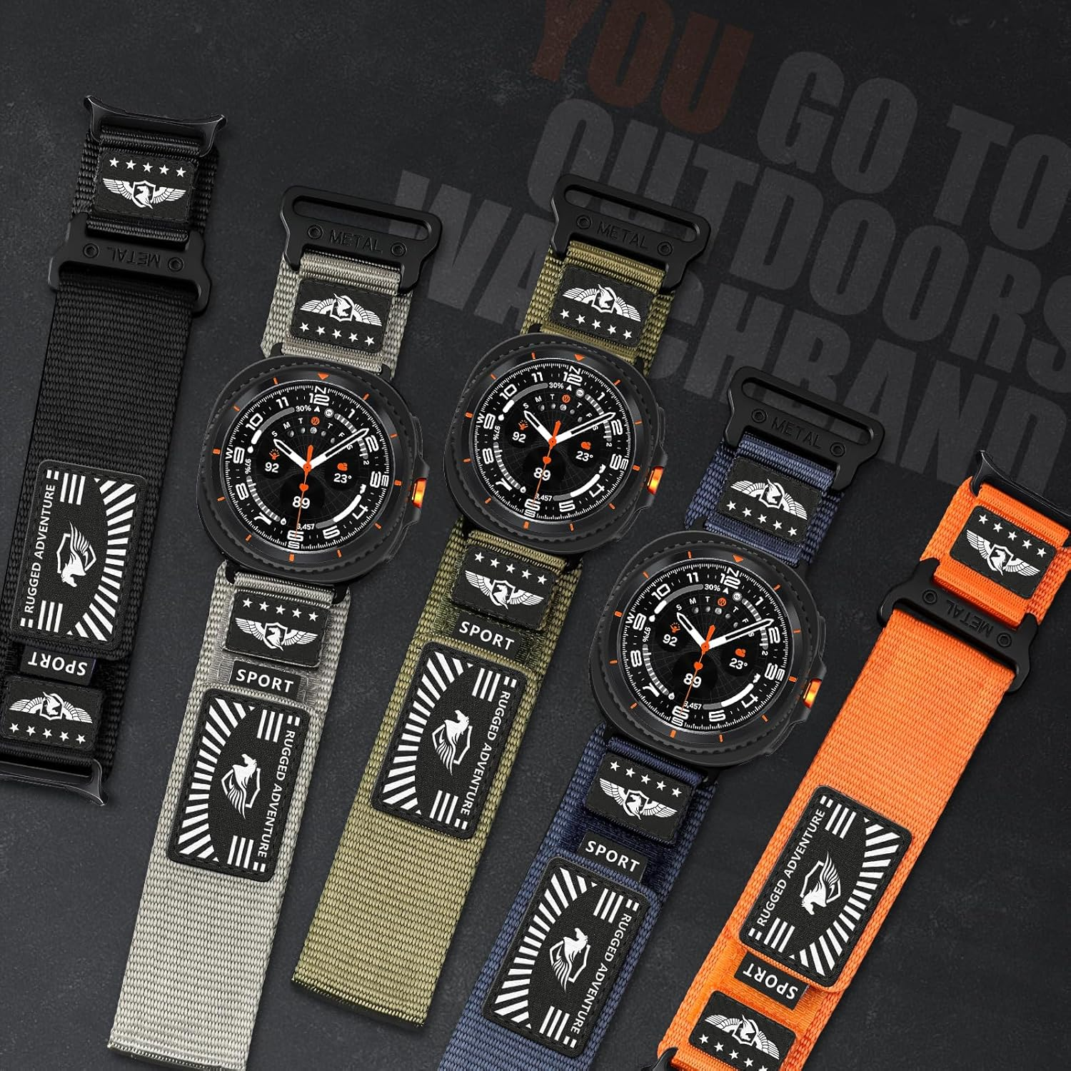 Rugged Nylon Band for Samsung Galaxy Watch 8 Band 40Mm 44Mm/Galaxy Watch 8 Classic Bands 46Mm Men Women, Soft Breathable Sport Strap Adjustable Wristbands for Galaxy Watch 8 Band image number 4