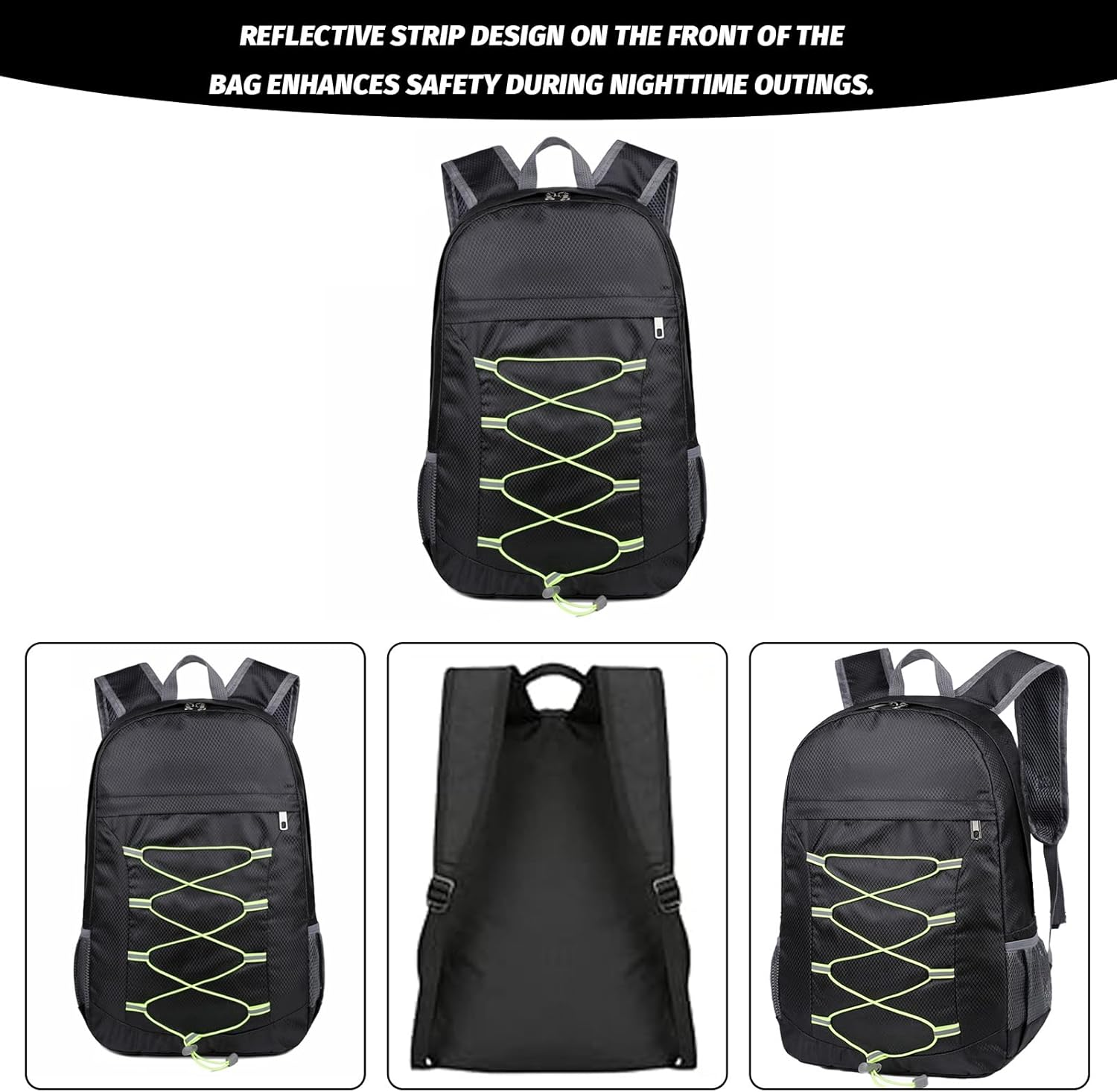 Foldable Backpack for Men & Women-20L,Small Lightweight Hiking Backpack,Packable Backpacks Waterproof Rucksack,Camping Daypack, Travel Bag, Compact Back Pack for Cycling, Climbing, Small Rucksack image number 3