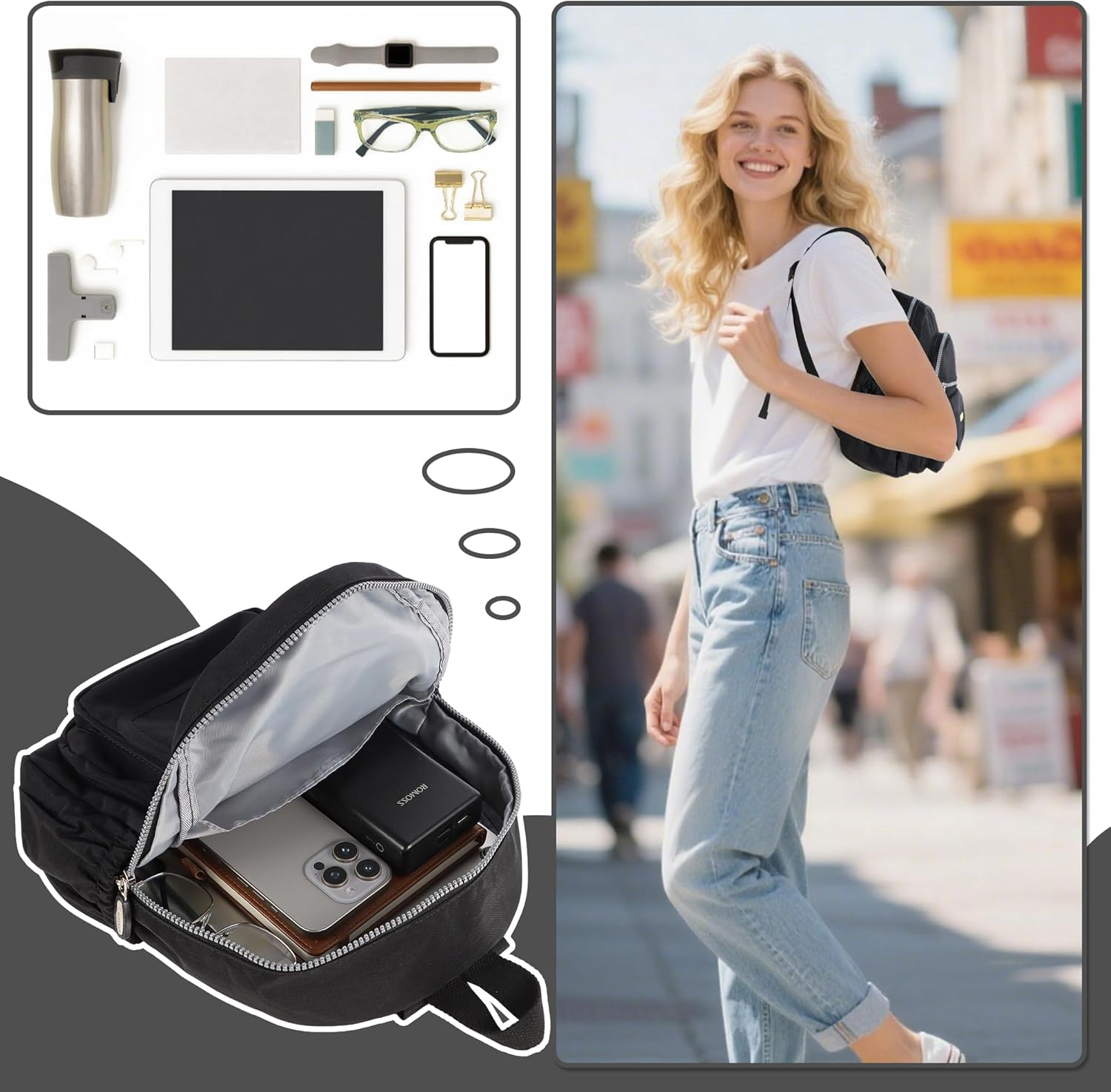 AOTIAN Mini Nylon Women Backpacks Casual Lightweight Small Daypack for Girls - Mini Deep Purple image number 2