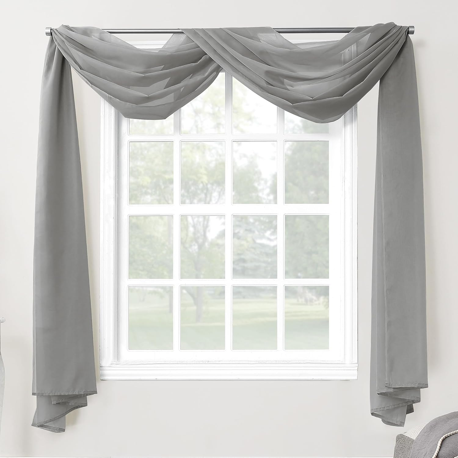 No. 918 Emily Sheer Voile Rod Pocket Curtain Panel, 59 in X 216 In, Eggshell