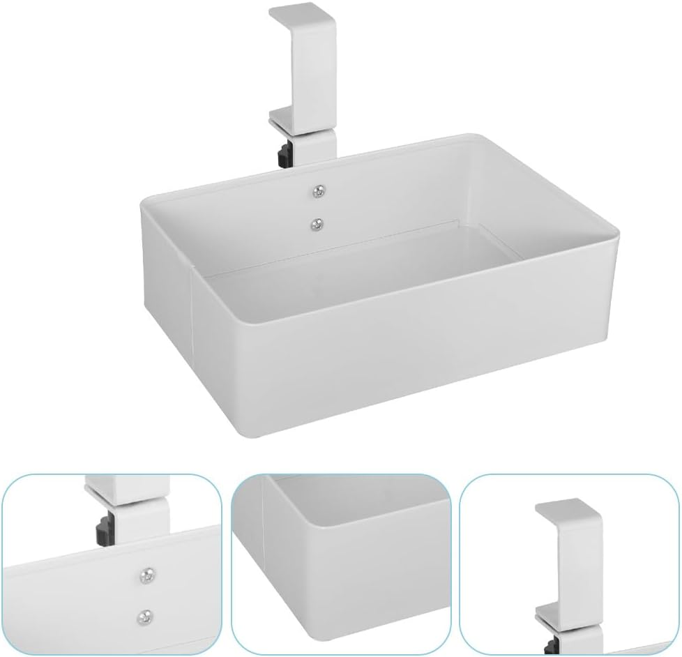 Under Desk Drawer,Metal Drawer Organizer,Under Desk Drawer Organizer,Pencil Drawer Trayfor Office Supplies and Home Essentials,For Home,Office,No Drill,360 Swive (White)