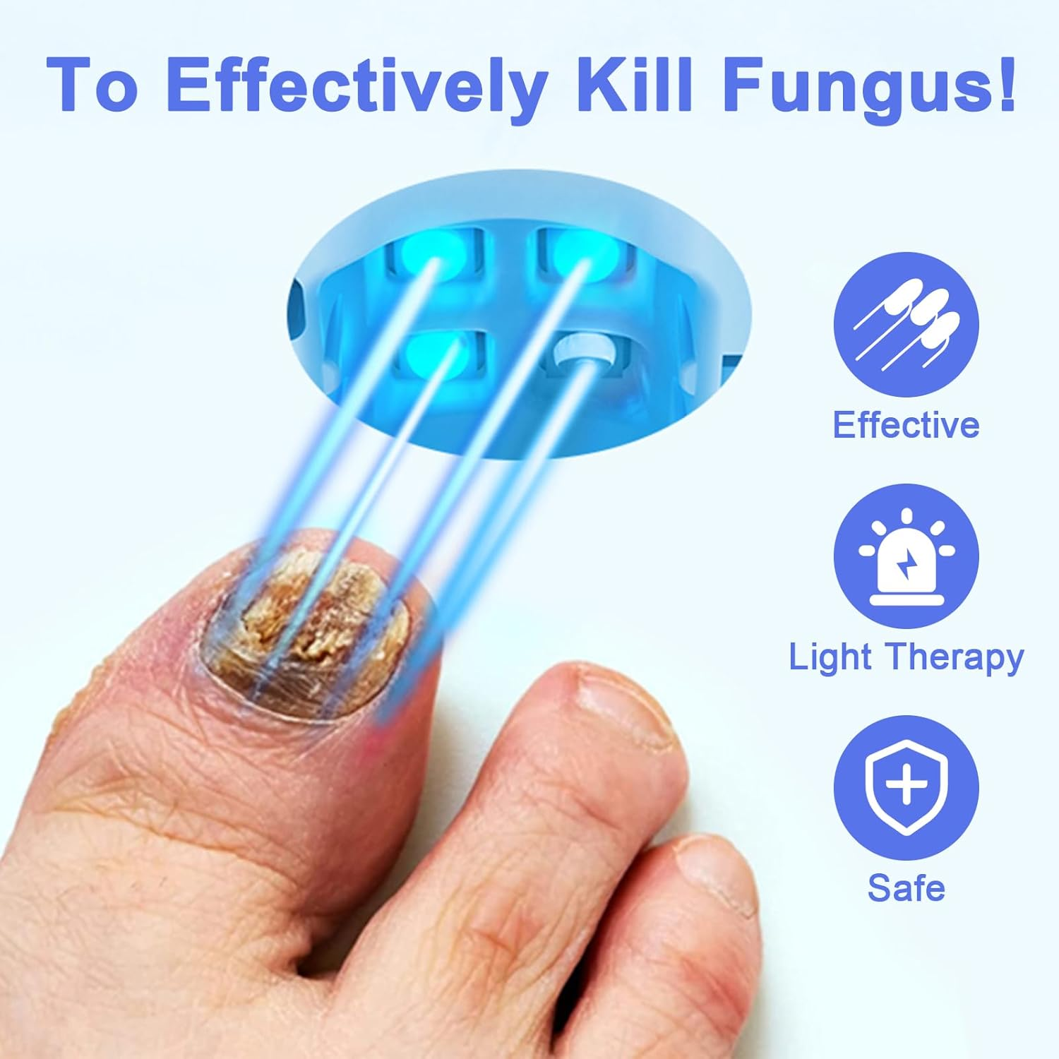 Upgrade Nail Fungus Laser Device, Nail Fungus Treatment Quick Intense for Multiple Toenails & Fingernails, 470Nm Blue Light Painless Laser Nail Fungus Treatment for Toenail, Restore Healthy Nails image number 2