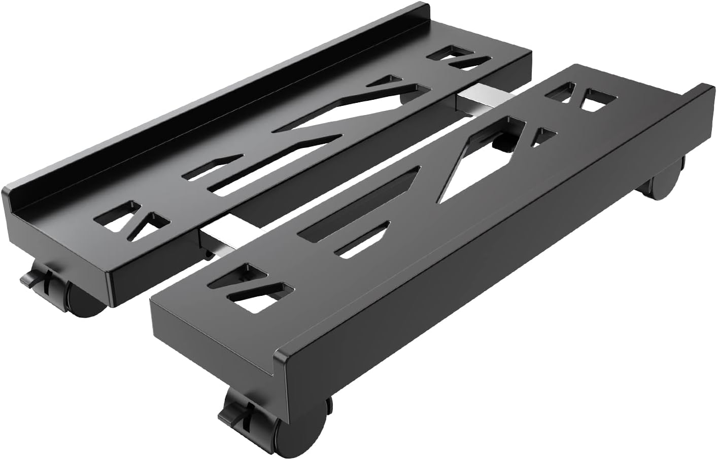 PC Stand, Adjustable Mobile CPU Tower with Rolling Caster Wheels, Heavy-Duty Desktop Riser for Gaming Desk Office under Desk, Black