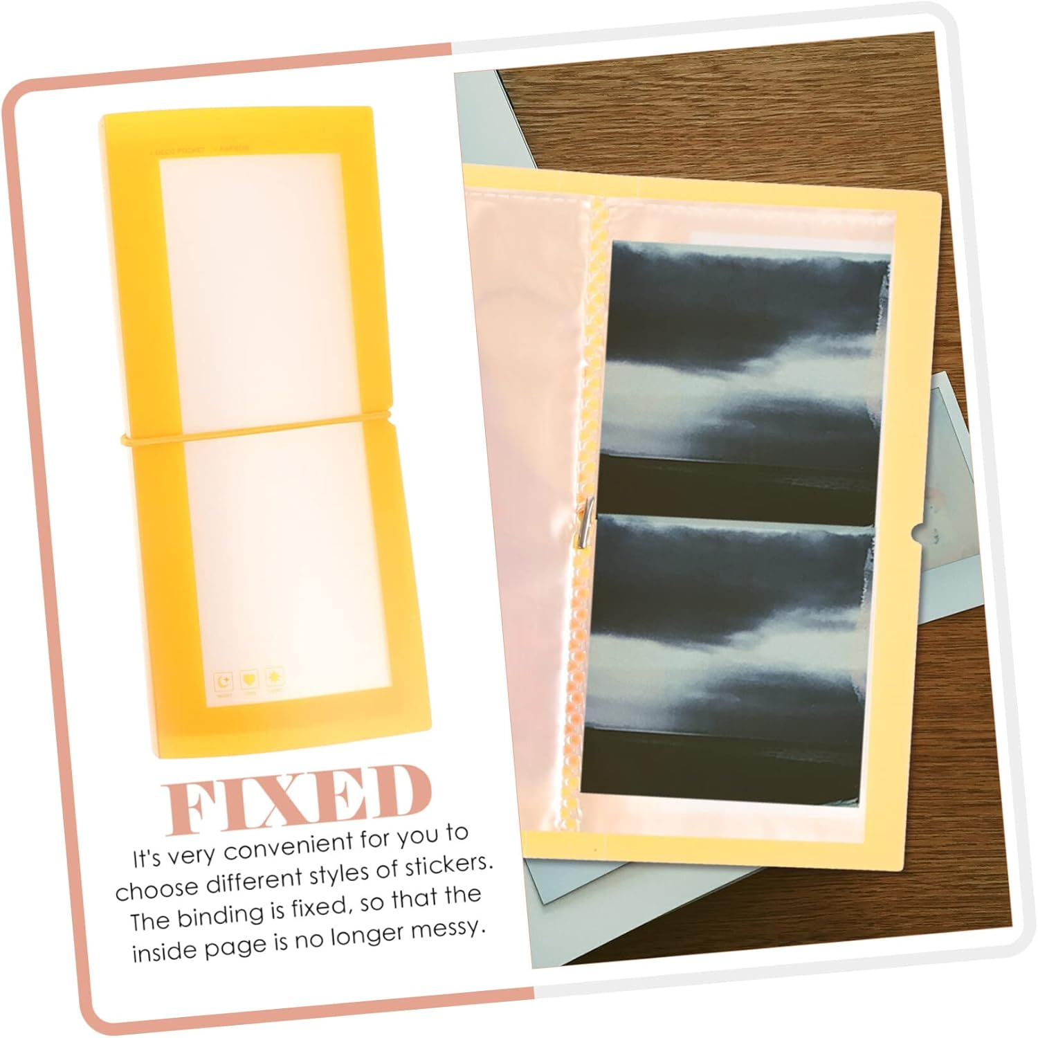 TEHAUX 2Pcs Sticker Storage Book Decals Collecting Album Reusable Sticker Organizer Large Capacity Strip Cover Album image number 3