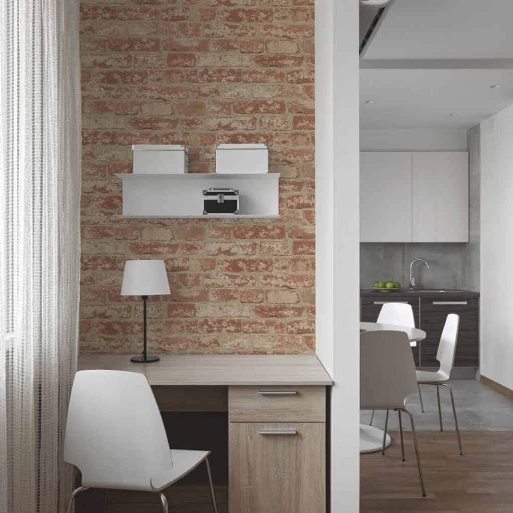 Roommates Stuccoed Brick Peel and Stick Wallpaper, Red