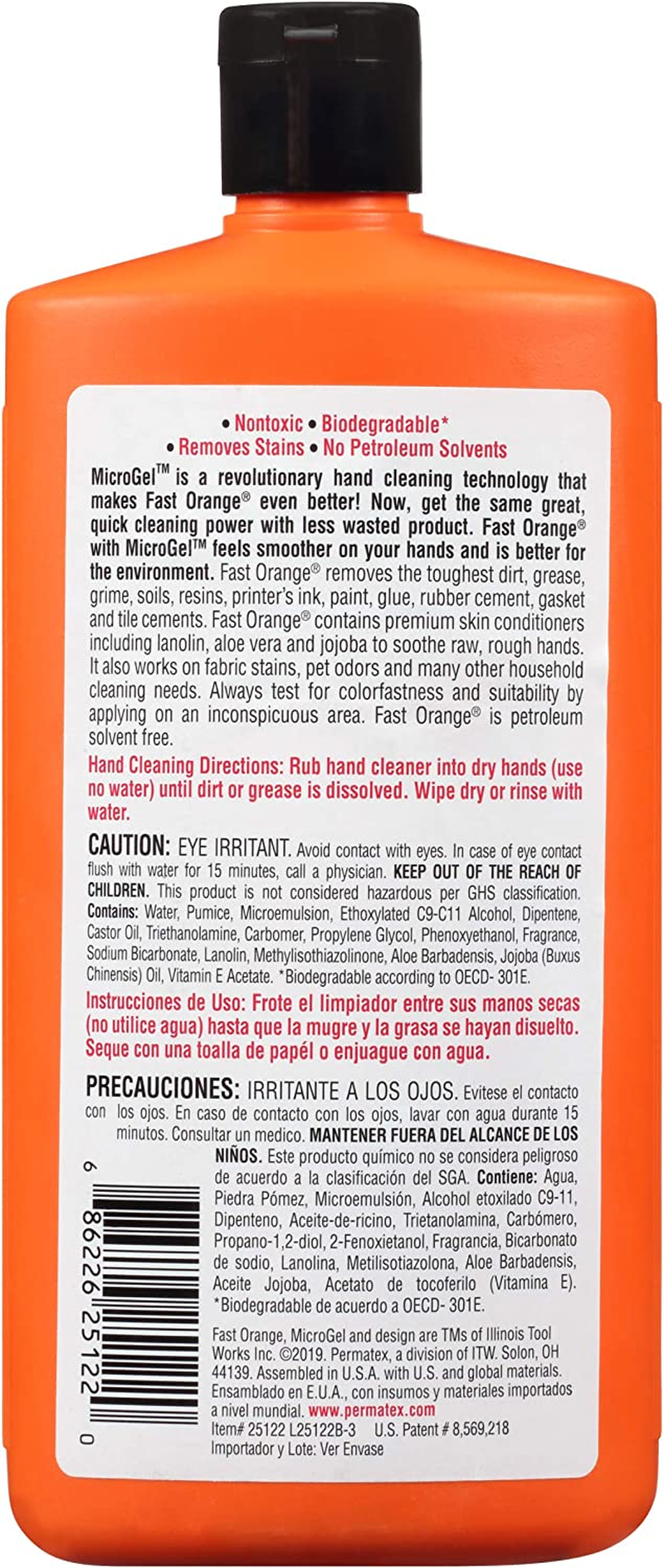 Permatex 25122-12PK Fast Orange Pumice Lotion Hand Cleaner - 15 Fl. Oz., (Pack of 12)