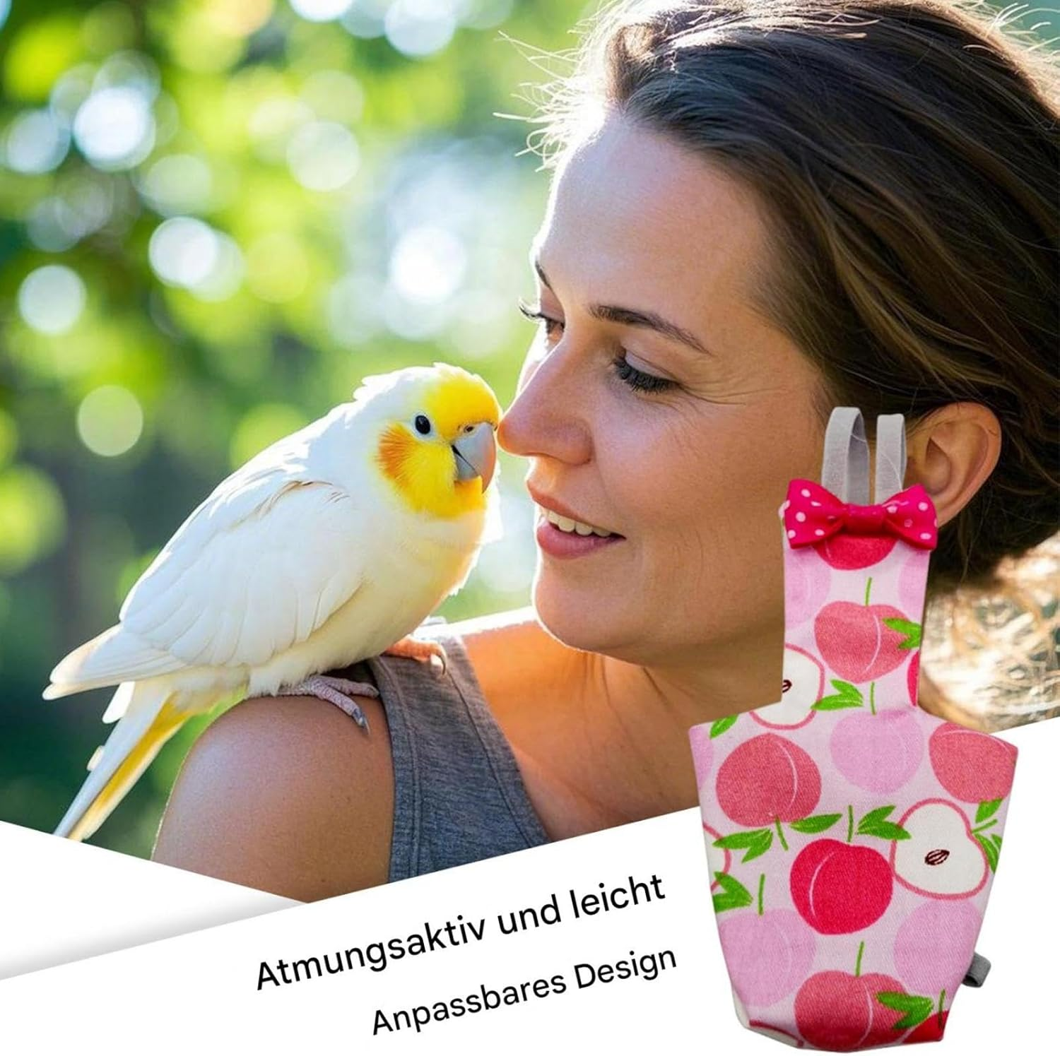 Reusable Nappy, Bird Nappies for Cockatiels - Adjustable Soft Bird Nappy, Reusable Pigeon Trousers, Lightweight Urine Suit for Cockatoos, Conure, Meuse, African Brewing Plaster image number 1