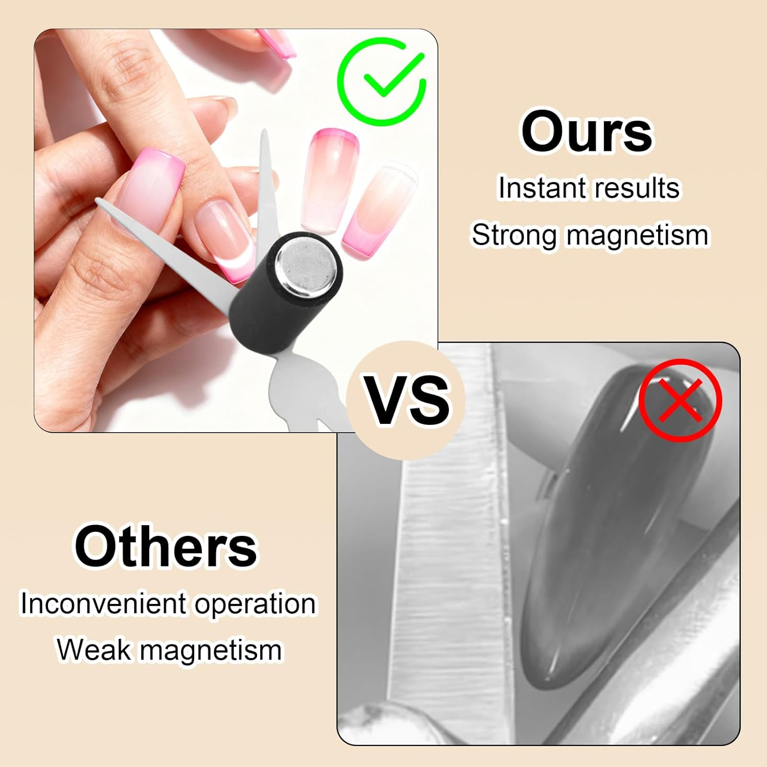 Cat Eye Nail Magnet Tool Set, Magnetic Pen with Scissor & Rabbit Shapes for Cat Eye Gel Polish Home Salon Studio Nail Design image number 1