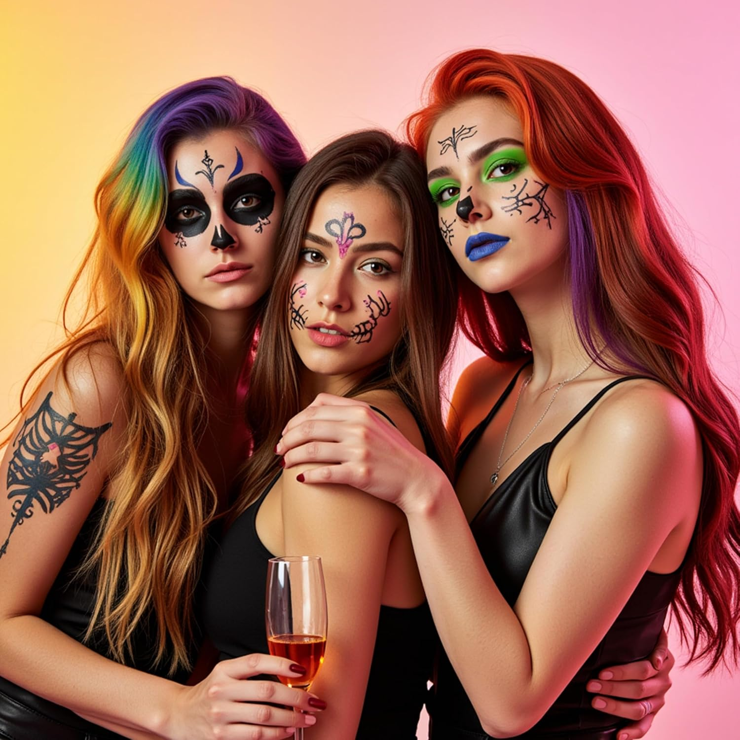 YBUETE Green Face Body Paint Stick, Cream Shimmer Face Body Painting Kit for Halloween Skeleton Skull Clown Cosplay Makeup, Full Coverage Foundation Painting for Prom Party SFX - Blue image number 4