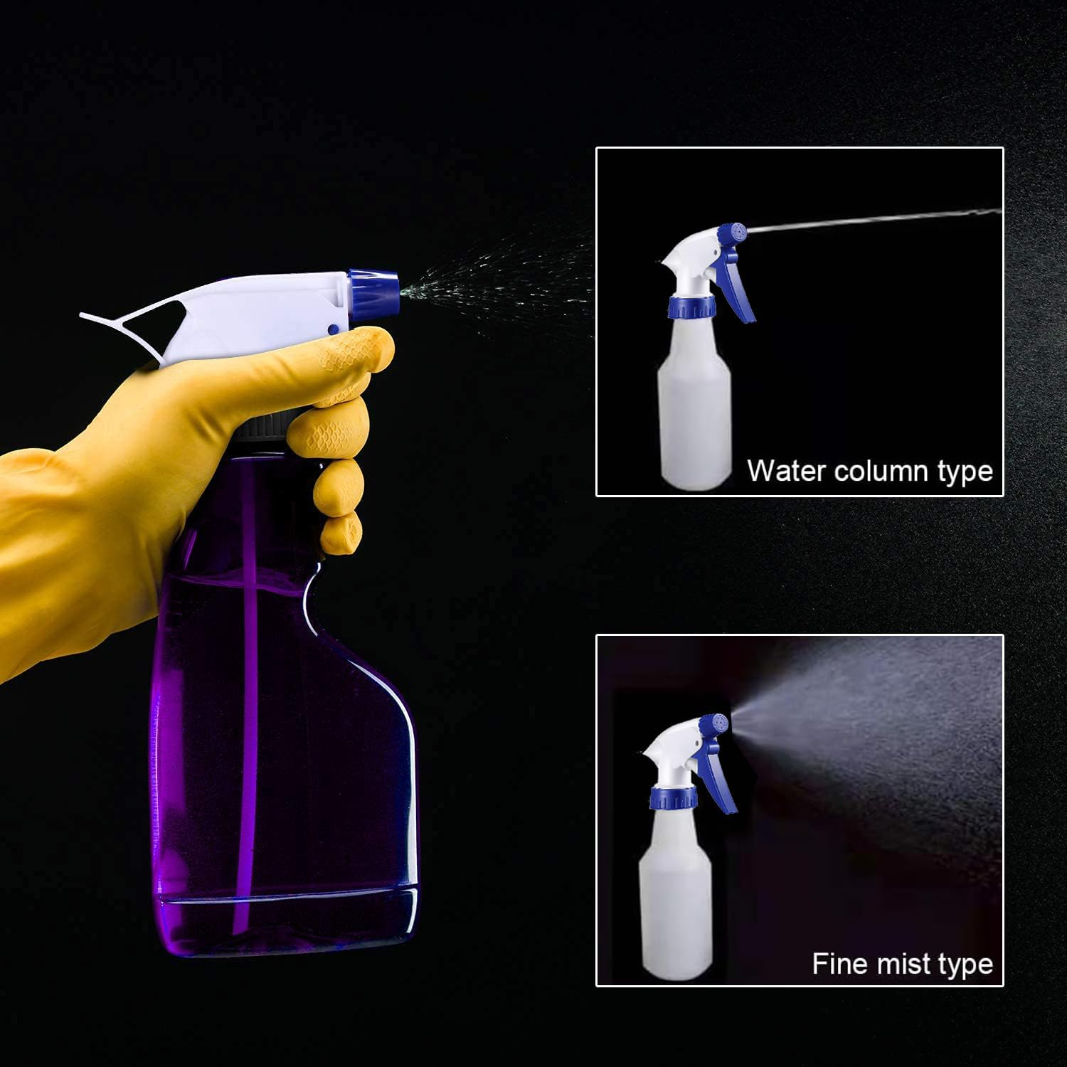 Xinghonyac 8 Pcs Trigger Sprayer Replacement Nozzles, Plastic Spray Bottle Nozzle, Adjustable Water Bottle Spray Trigger for Standard 28/400 Neck Bottle (Blue White) image number 2