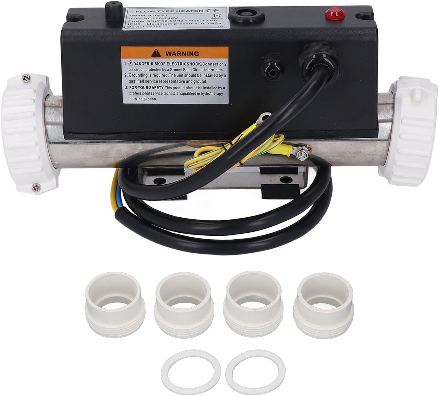 Electric Pool Heater Thermostat Autolefaktor for Spa Dry Burning Prevention for Hydromassage Bathtub, Precise Temperature Control for Pool, Stainless Steel Material image number 1