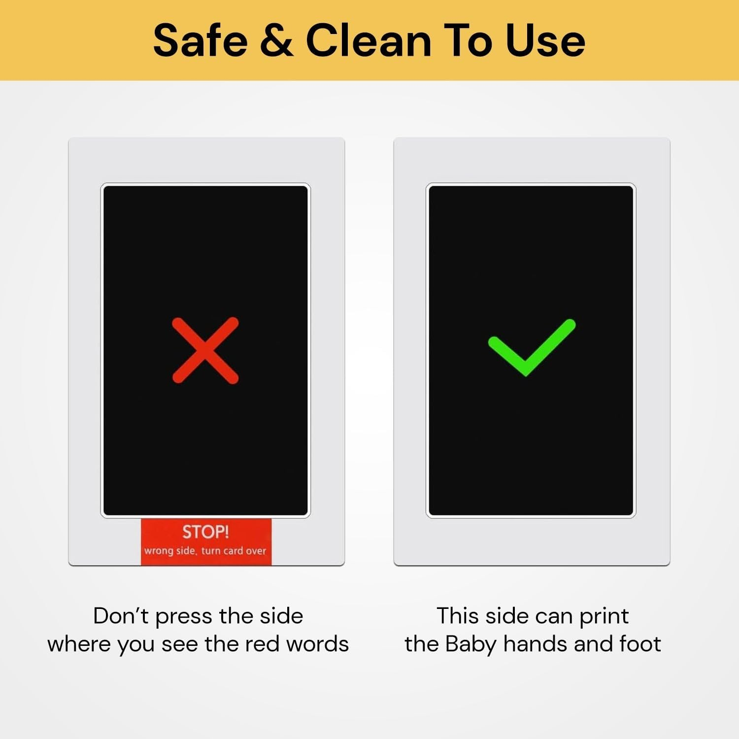 EZONEDEAL Baby Prints Baby Handprint and Footprint Makers Kit Inkless Ink Pad Hand & Foot Stamp Safe Non-Toxic for Baby Feet and Hands Family Keepsake Pet Paw Clean-Touch with 2 Imprint Card (Pink) - Pink image number 4