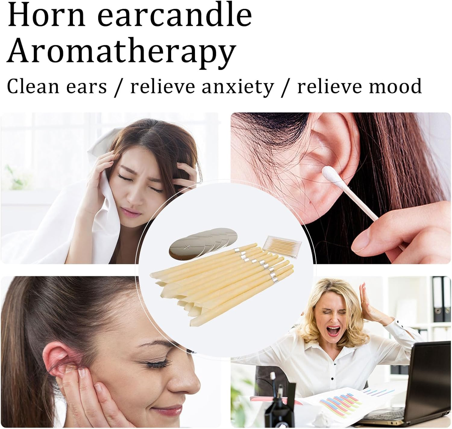 20 Pcs Ear Candles Wax Remover, Ear Wax Candles, Ear Cleaner Tool, for Safe Ear Wax Removal Kit,Suitable for Earwax Removal of Adults and Children image number 1