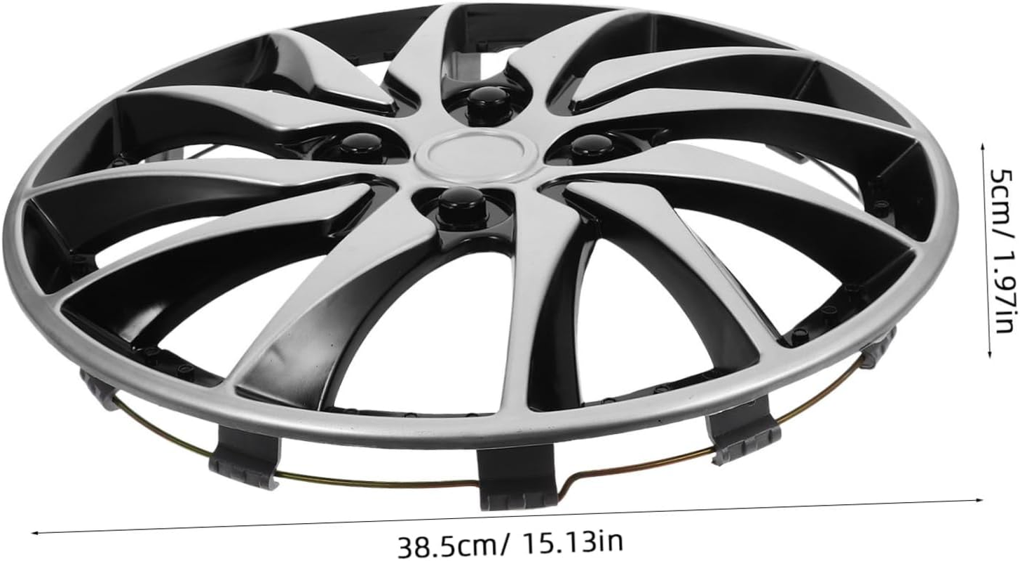 Kichvoe Universal 14-Inch Abs Wheel Hub Caps Silver Black Car Wheel Hubcap Replacement for Cars Suvs Trucks Automotive Center Caps Accessories image number 1