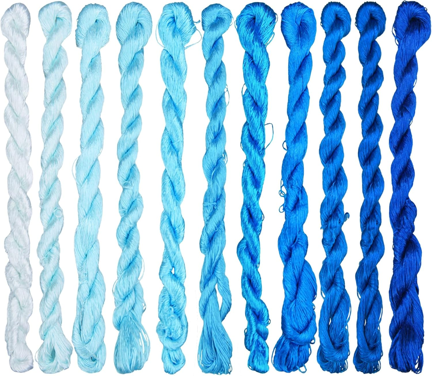 MINGGUXIUYI Natural 100% Silk Thread Handmade Embroidery Thread Floss 11 Colors Each 110 Meters (29) - 21 image number 6