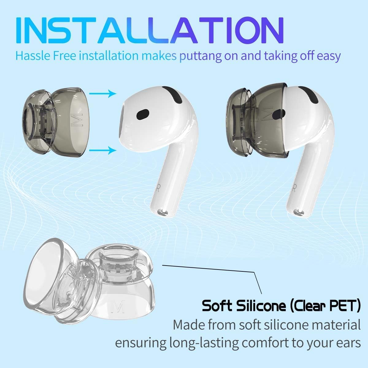 [5 Pairs] Ear Tips Cover for Airpods 4 Earbuds (2024), Soft Silicone Earbuds Cover Airpods 4 Accessories Compatible with Airpods 4Th Generation Earbuds [Not Fit in Charging Case] - 5 Color image number 6