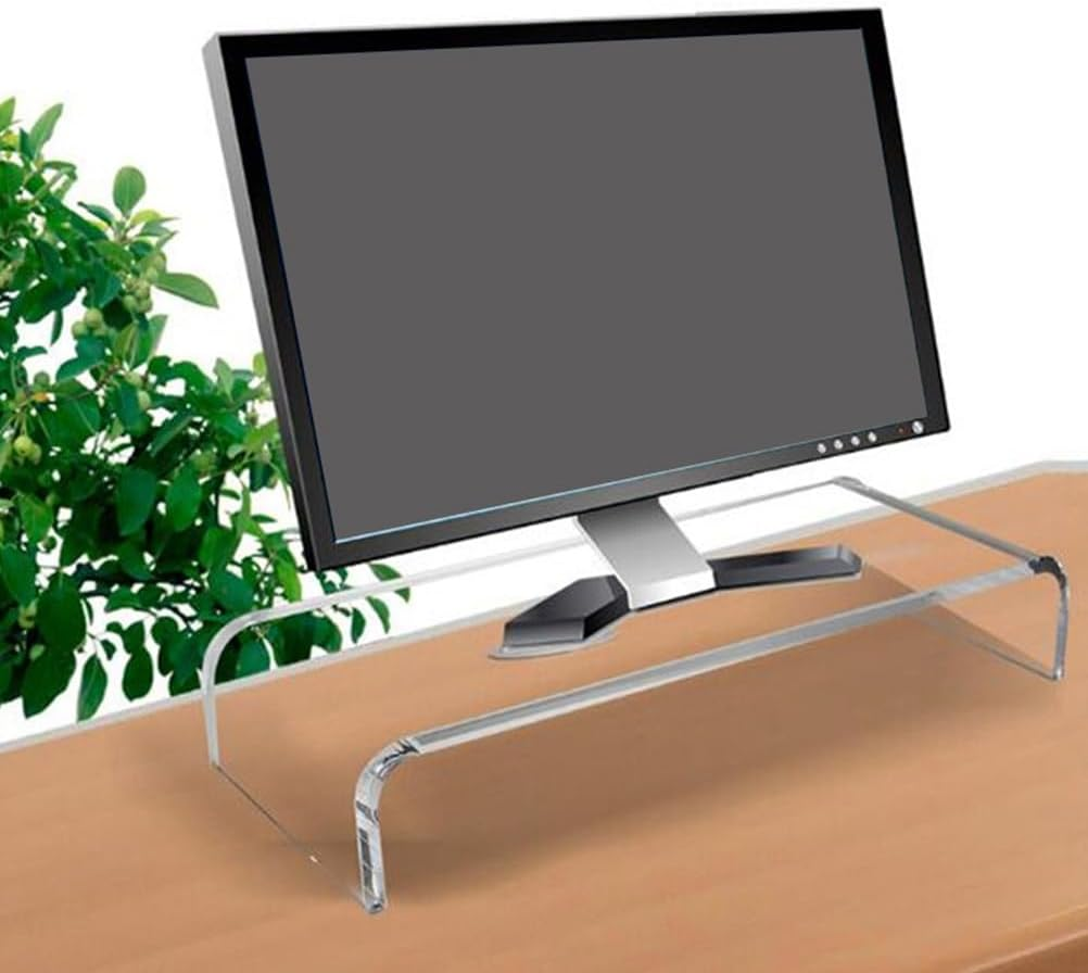 Mipcase Acrylic Monitor Stand for Desk : Transparent Monitor Riser Clear Shelf for Home Office Use, 20.71X7.47X3.65In