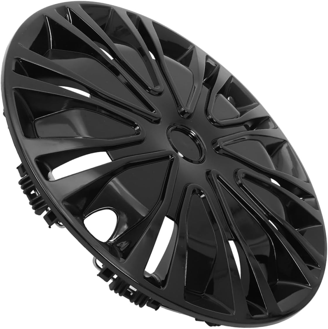 GANAZONO 15 Inch Automotive Wheel Hub Covers Car Hubcaps Full Black Decorative Universal Replacement Hub Caps for Vehicle Wheels image number 2