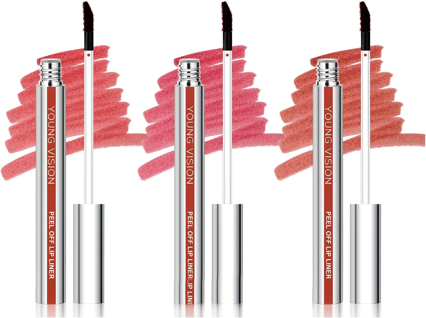 3 Color Peel off Lip Stain Kit Waterproof Matte Lip Tint with Non Stick Cup Technology Long-Lasting Transfer Proof Lip Liner Highly Pigmented Lip Gloss for Women image number 5