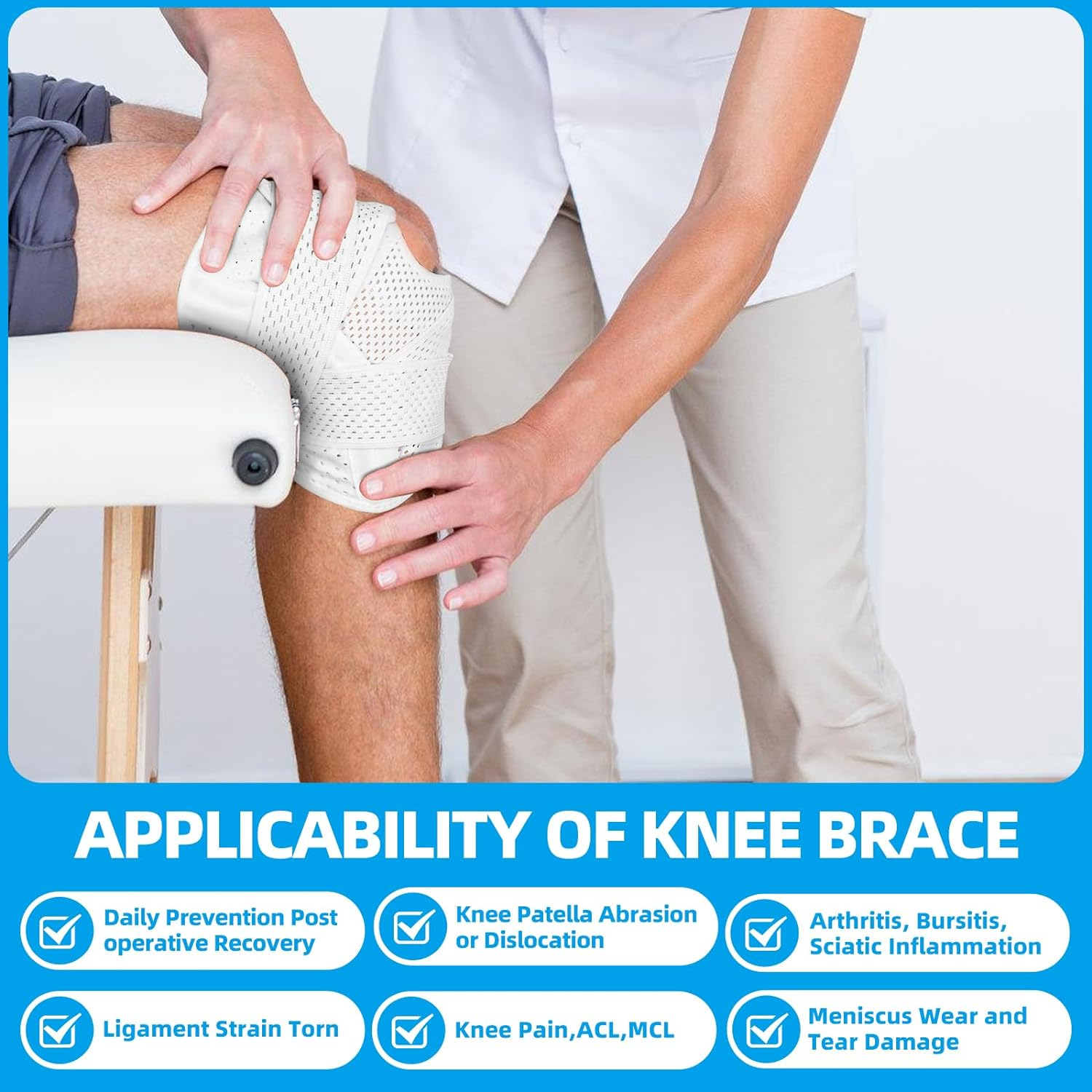 Knee Brace for Men and Women,Knee Support for Basketball, Soccer, Volleyball, and Fitness,Relief from Knee Pain and Prevents Sports Injuries,Adjustable Knee Wrap (M) image number 4