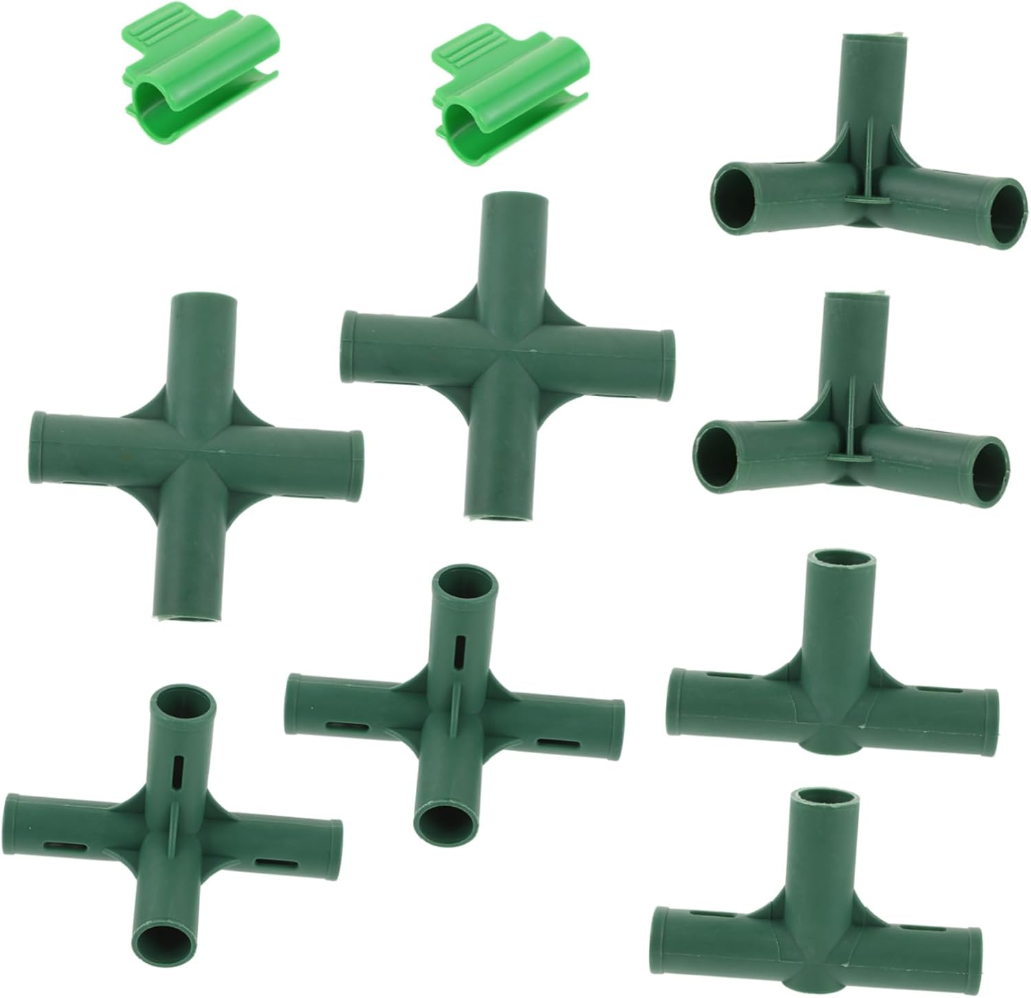 Outanaya Greenhouse Connectors Set with 3-Way and 4-Way Plastic Adapters for Greenhouse Accessories Gardening Frame Fittings with Film Clips for Horticulture image number 3
