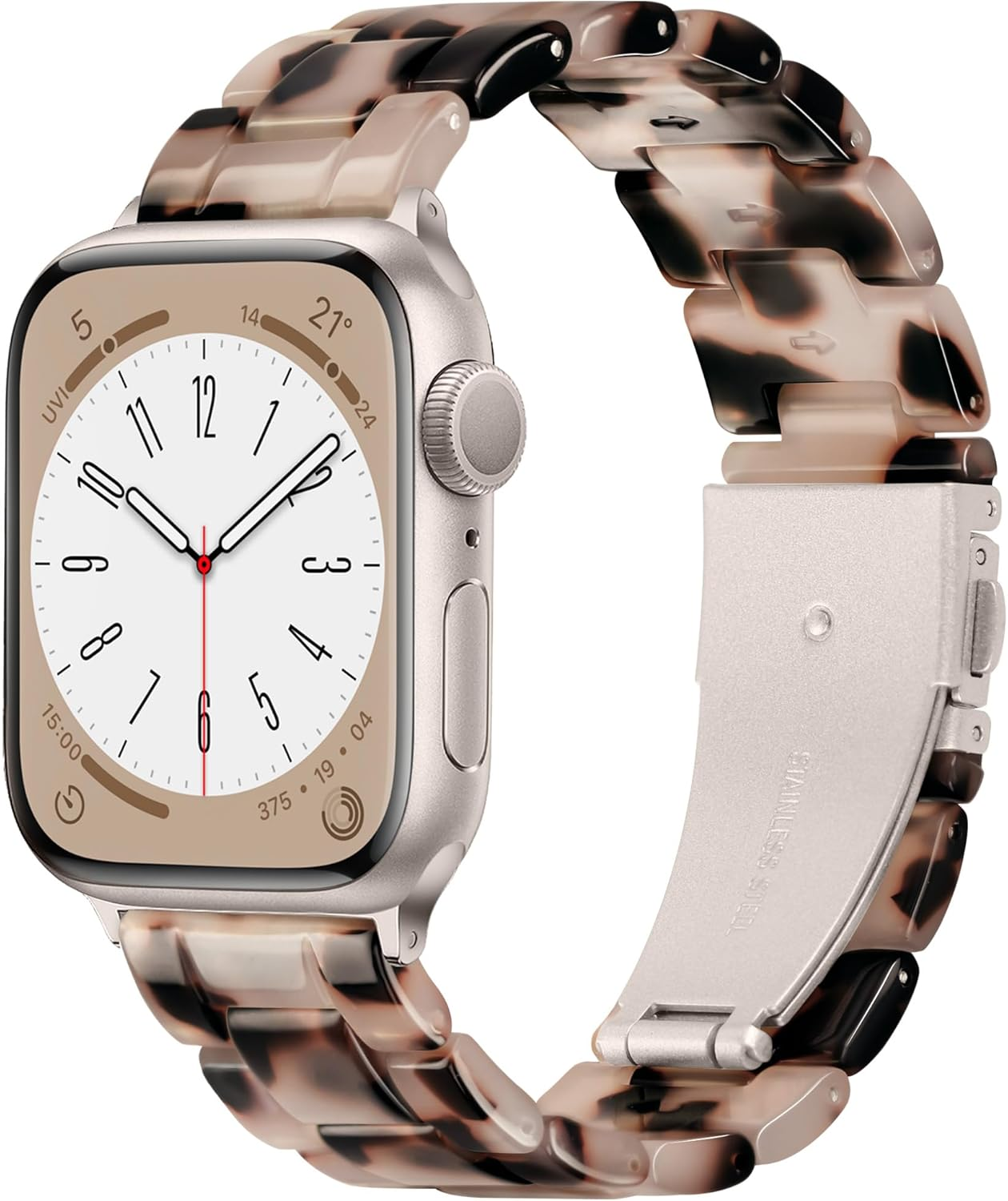 Vamyzji Compatible with Apple Watch Band 49Mm 46Mm 45Mm 44Mm 42Mm, Lightweight Waterproof Resin Sport Iwatch Strap for Apple Watch Series 11 10 9 8 7 6 5 4 3 2 1 SE Ultra 3 2 1(White Rose Gold)