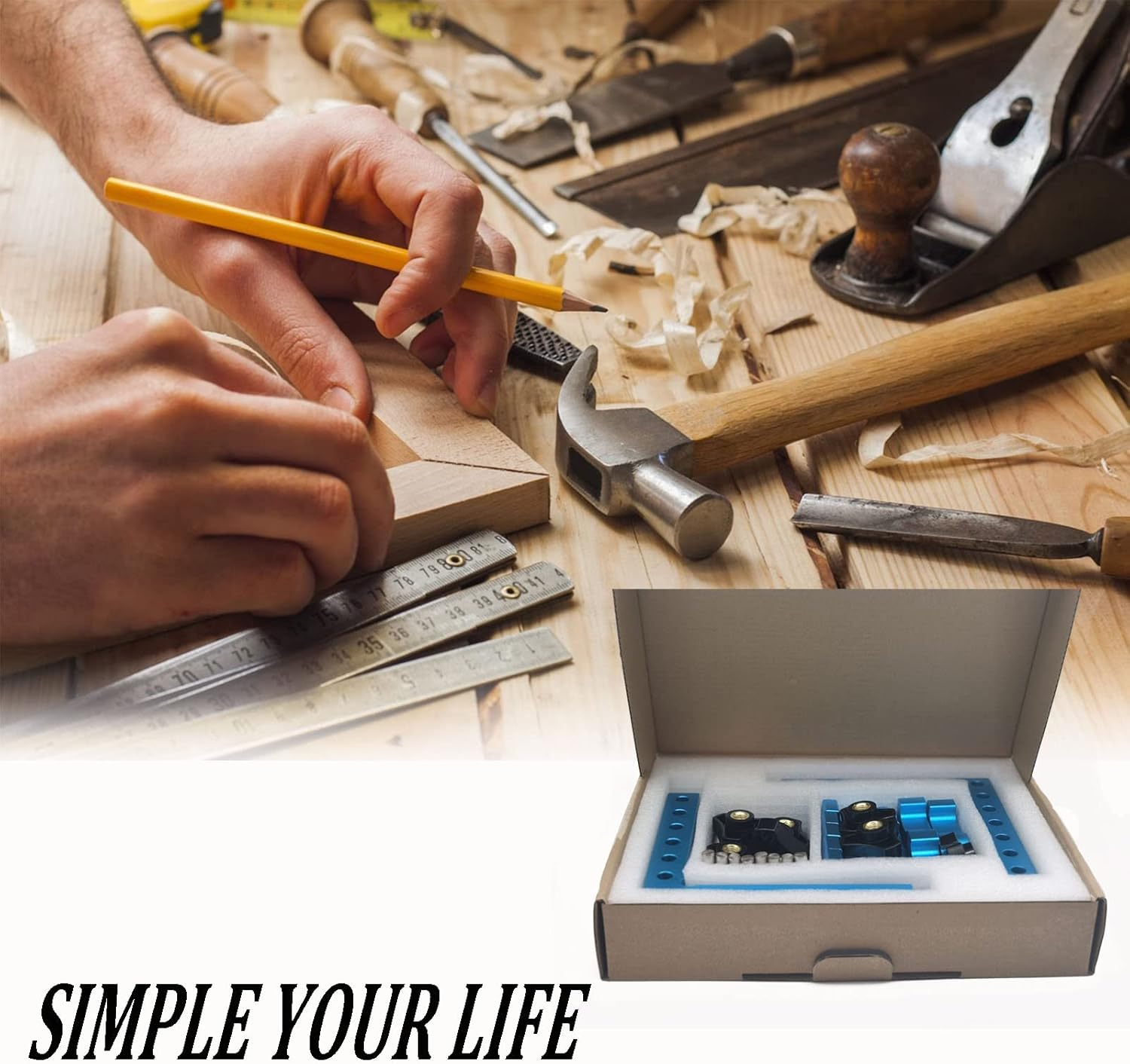 5.5"&times;5.5" 90 Degrees Positioning Squares, Right Angle Squares with 8 Clamps, Aluminium Alloy L-Type Corner Clamp Woodworking Clamping Tool for Picture Frames, Boxes, Cabinets (140Mm X 140Mm) image number 4