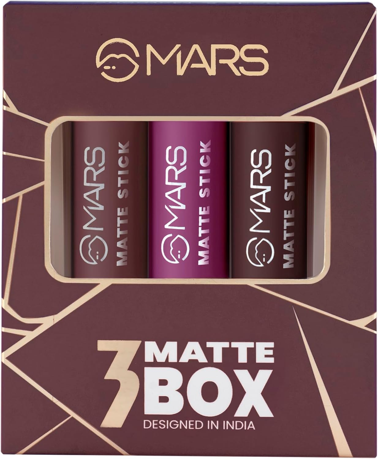 MARS Matte Box Set of 3 Lipsticks for Women | Long-Lasting | Smooth Finish | Moisturising | One Swipe Pigmentation | (3X3.2 Gm) (06-All Rounder) image number 6