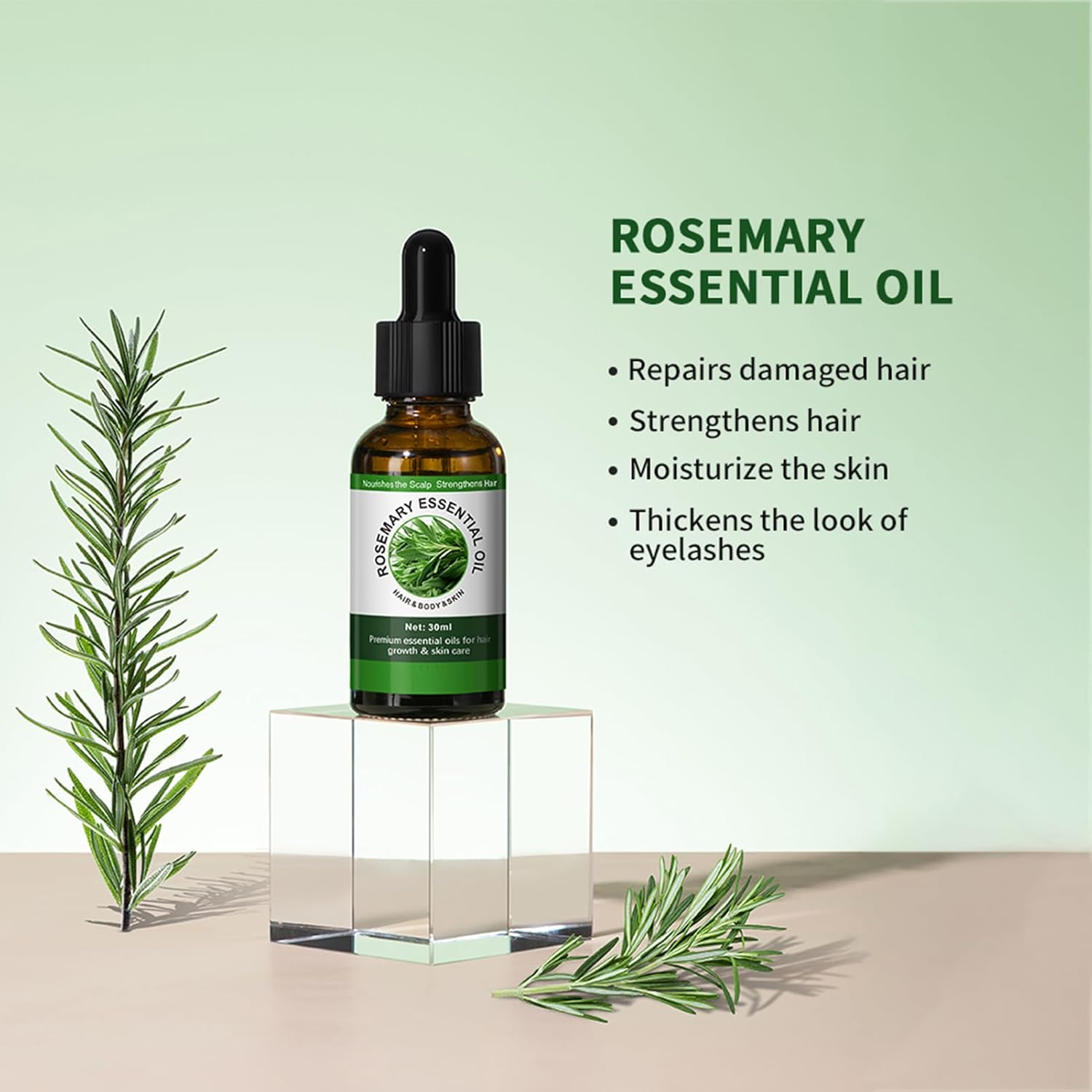 Rosemary Oil for Hair,30Ml Pure Hair Growth Oil | Nourishing Hair Oil for All Hair Types - Prevents Hair Loss image number 1