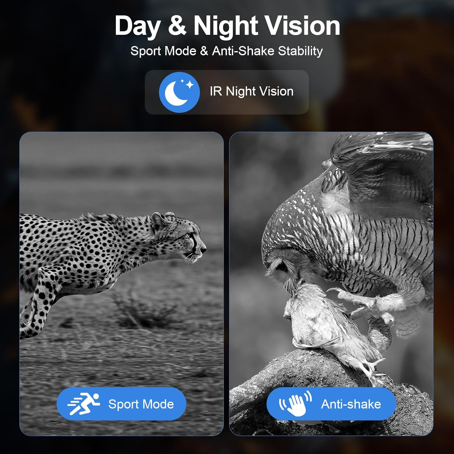 Night Vision Goggles, 4K Infrared Binoculars with Camera, 9 Gear Night Vision with 5000Mah Battery, 16X Digital Zoom Nightvision with 32GB TF Card, 3.5" HD Binoculars Gift for Mens - Light Gray image number 4