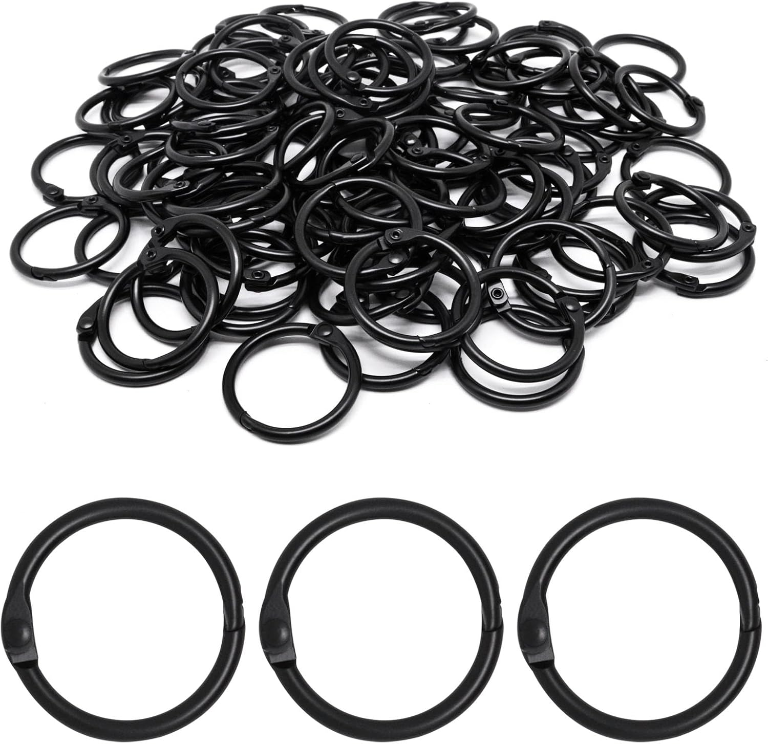 Binder Rings 30Pc, Book Rings 2 Inch, Flash Card Rings Large Index Card Ring Loose Leaf Binder Rings Black Ring Clips Metal Rings for Index Cards Rings for Paper