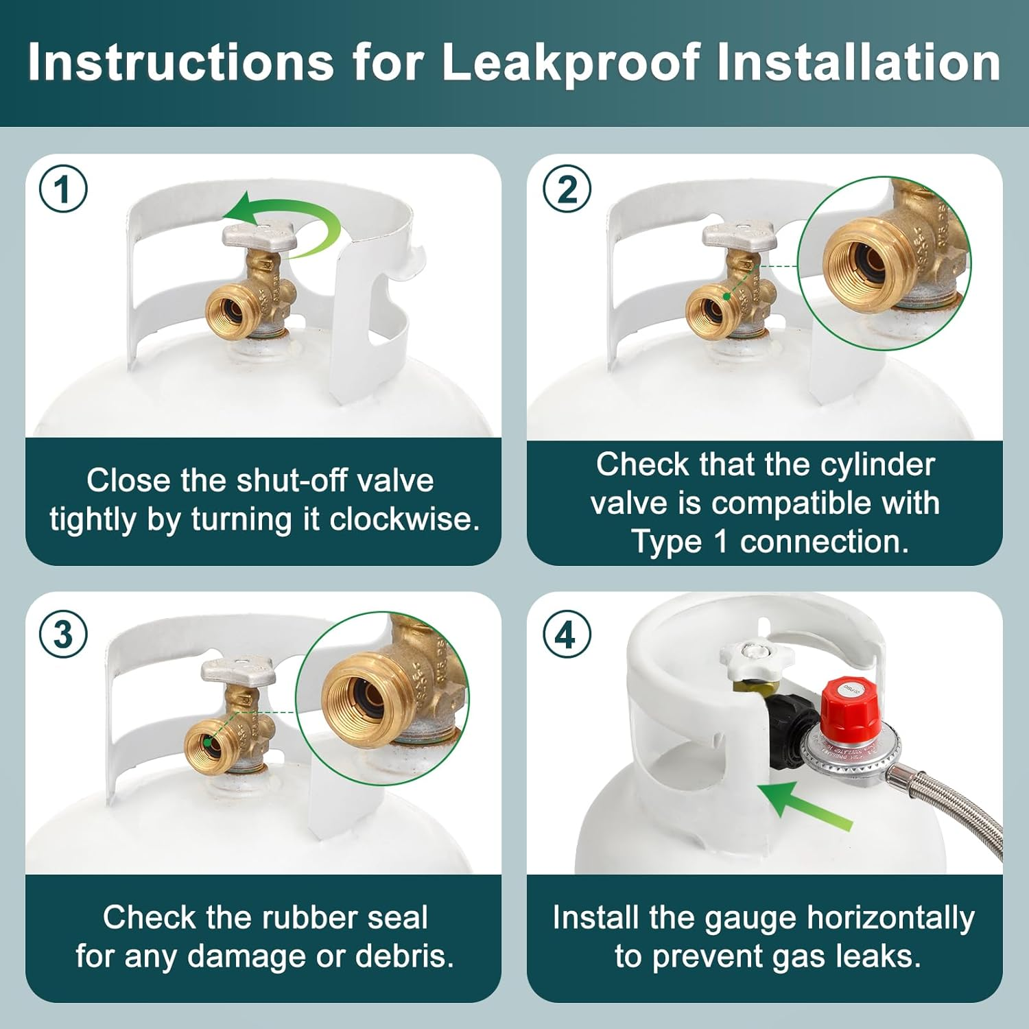 GASPRO 8-Foot 20 PSI High Pressure Adjustable Propane Regulator with Stainless Steel Braided Hose, Gas Grill LP Regulator Forturkey Fryer, Burner, Cooker, Grill, Firepit and More, 3/8 Female image number 5