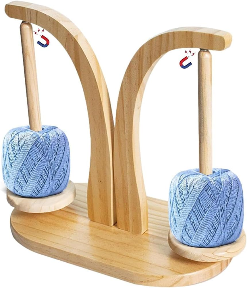 Yarn Holder for Knitting and Crocheting,Strong Load Bearing Yarn Ball Holder,Rotate the Magnetic Wool Rack, for Knitting Enthusiasts,28.7X27.5 Cm image number 3