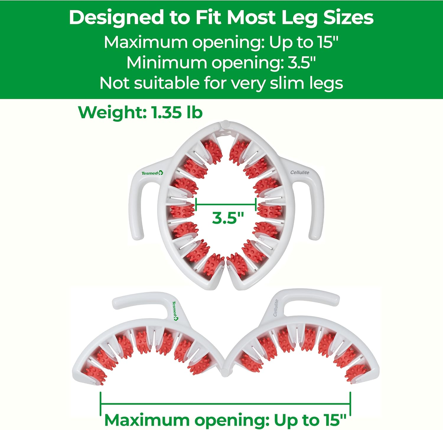 TESMED Cellulite Massager Made in Italy, Patent-Pending Anti-Cellulite Device with Convertible and Divergent Rollers That Lift and Smooth Skin (Pink) - Rose image number 4