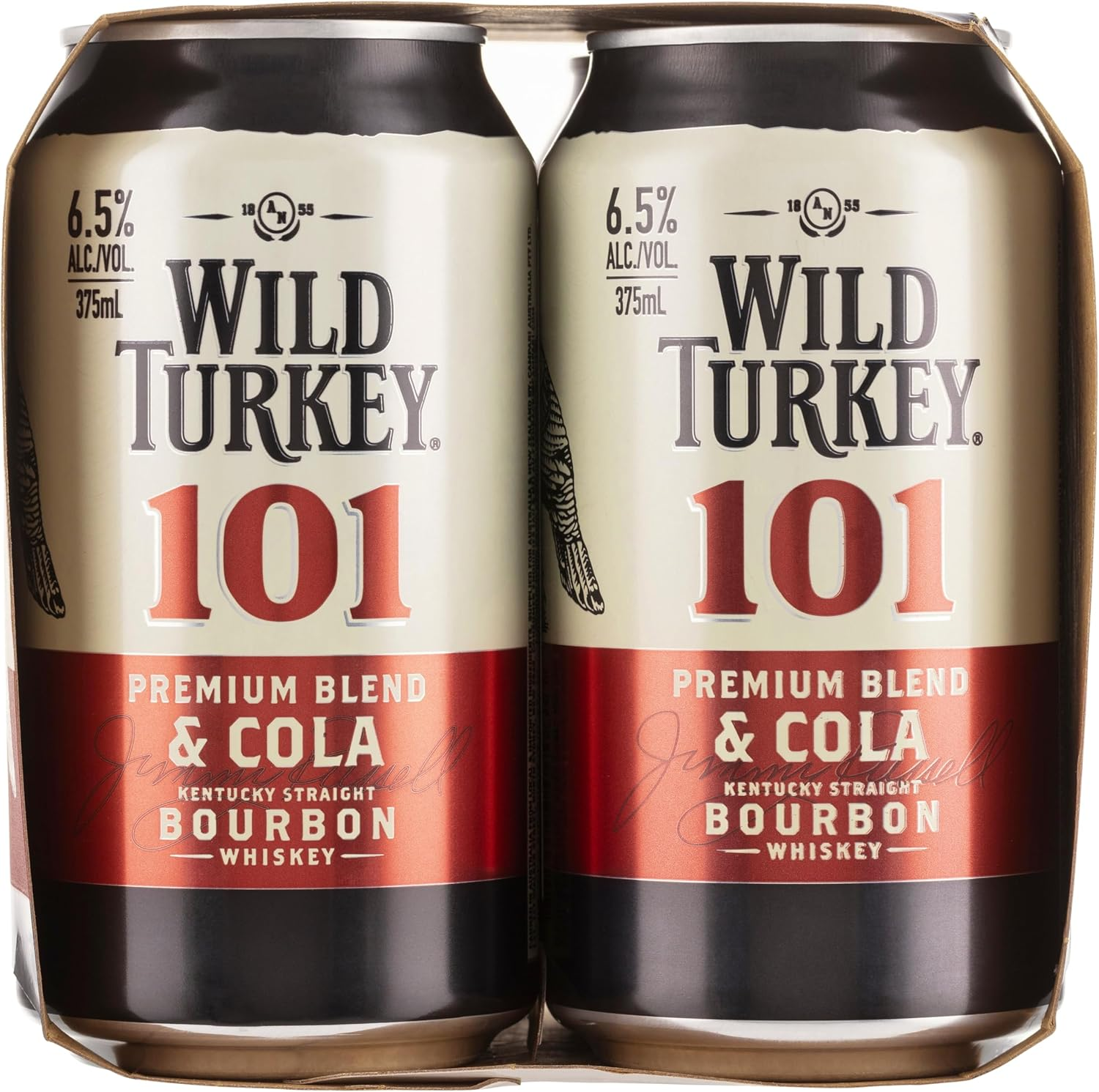 Wild Turkey Premium Bourbon & Cola Cans (6.5%) 4 Pack 375Ml