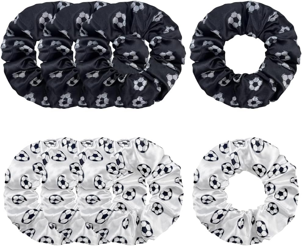 20 Pieces Sports Hair Bobbles Sports Hair Ties Basketball Football Elastic Hair Ties Hair Ties Ponytail Holder Girls Cheerleading Hair Accessories Football image number 1