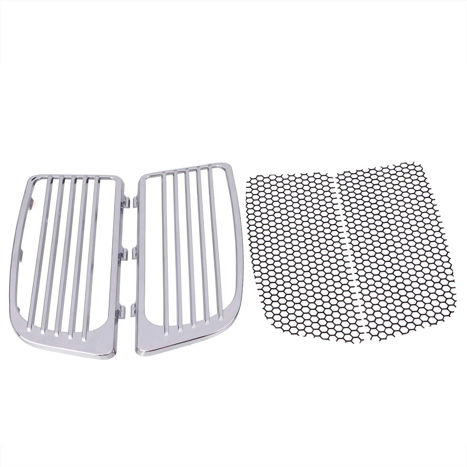 Pair Motorcycle Accessory: Chrome Radiator Grills & Screens for Harley Davidson Twin Cooled 2014-2019 image number 3