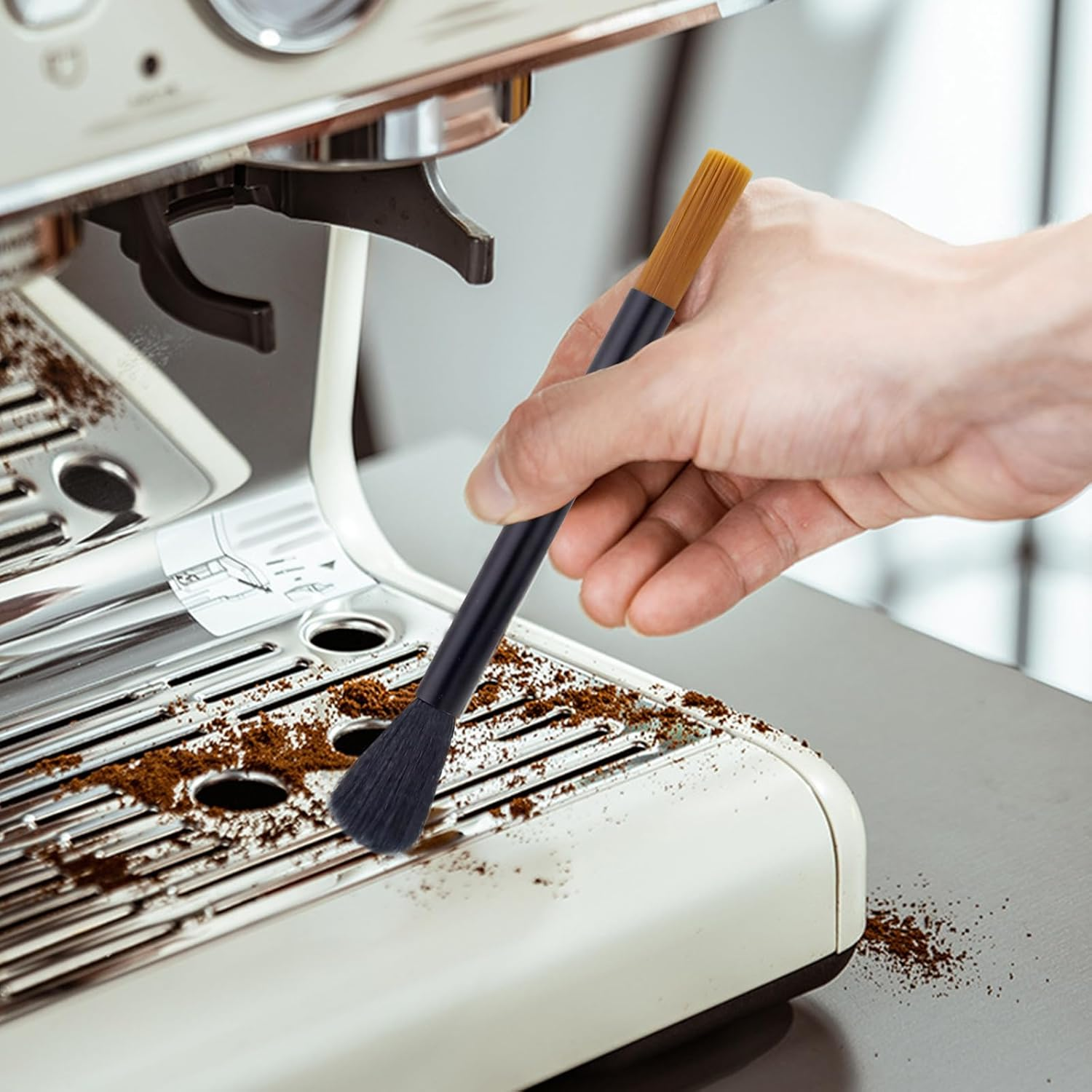 Sekonow 4 Pack Coffee Grinder Cleaning Brush, 2-Sided Brush & Ebony Wood Grinder Cleaner Accessories, Barista Tools for Espresso, Coffee Machine, Keyboard image number 4