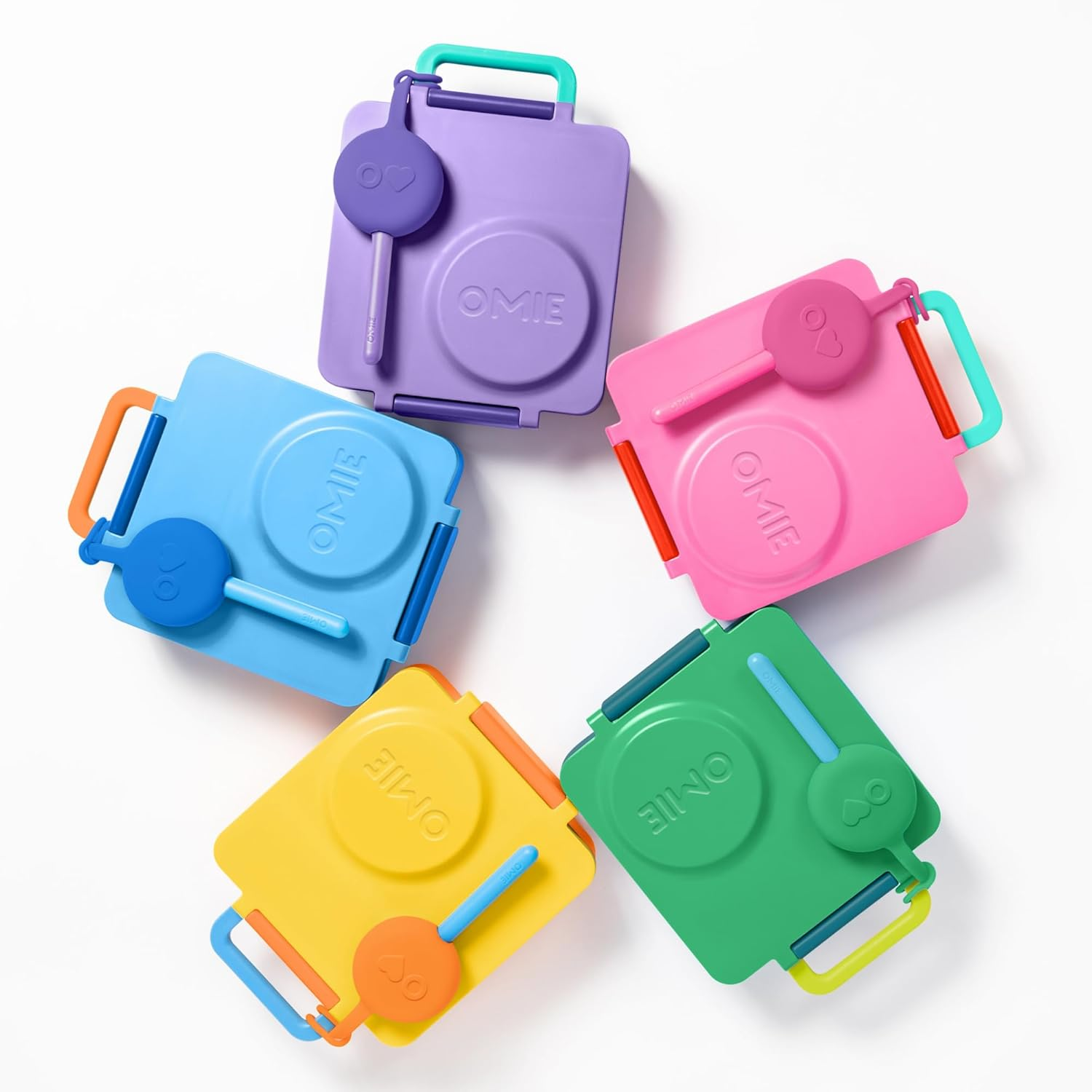 Omie Omiepod 3 Piece Cutlery Set - Capri Blue - Bubble Pink image number 5