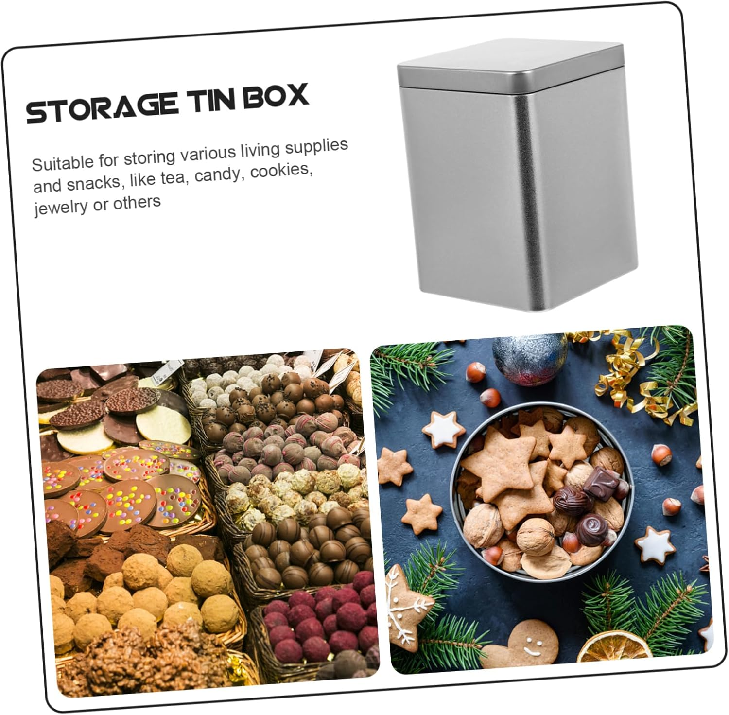 3Pcs Mini Metal Tea Storage Can Packaging Box Portable Wrapping Container Multi-Purpose Can for Home Shop Tea Store Use Silver Color image number 6