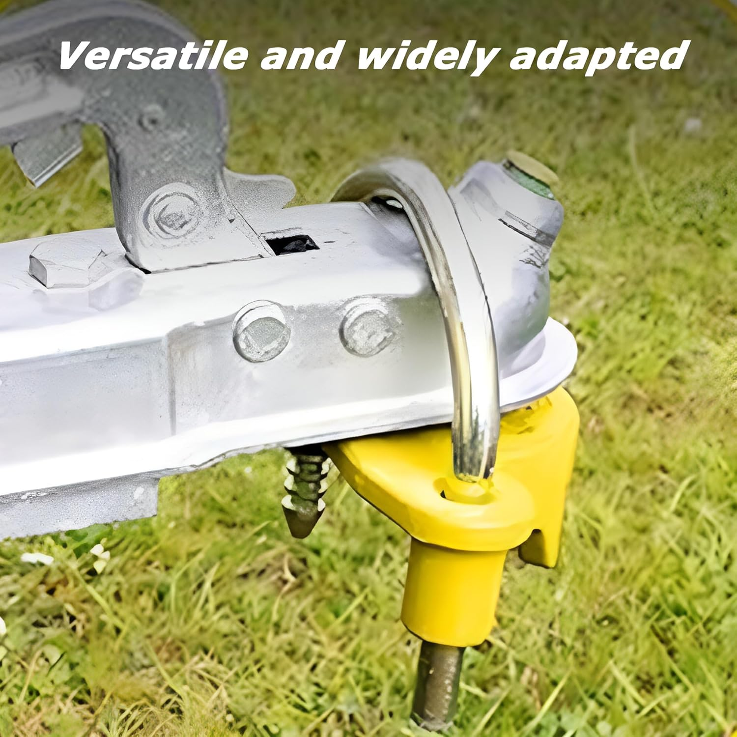 MOTRAIN Universal Coupler Lock with 2 Keys, Trailer Hitch Lock, Heavy Duty Coupler with Adjustable Security Heavy-Duty Steel, 6 * 6 * 5.6 Inch Lightweight Couplers, Yellow image number 2