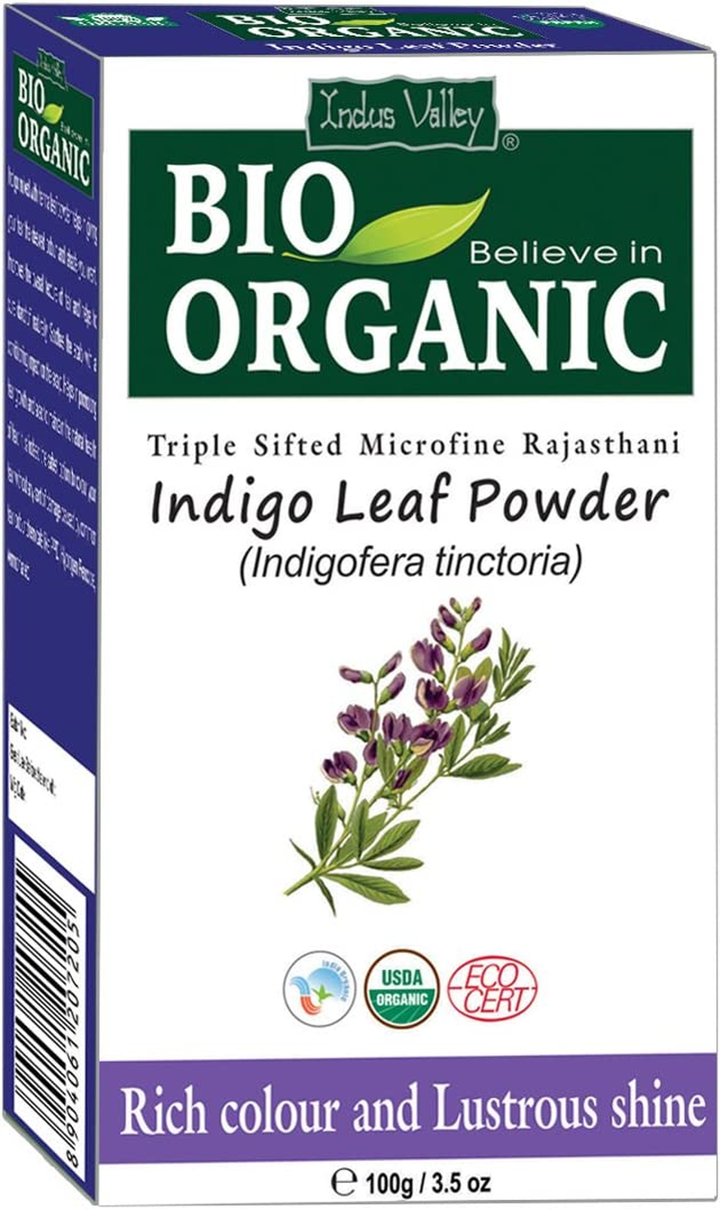 Indus Valley BIO Organic Indigo Leaf Powder for Hair &ndash; 100G (Pack of 2) | Natural Hair Coloring Powder | No Ammonia, No PPD, No Chemicals image number 4