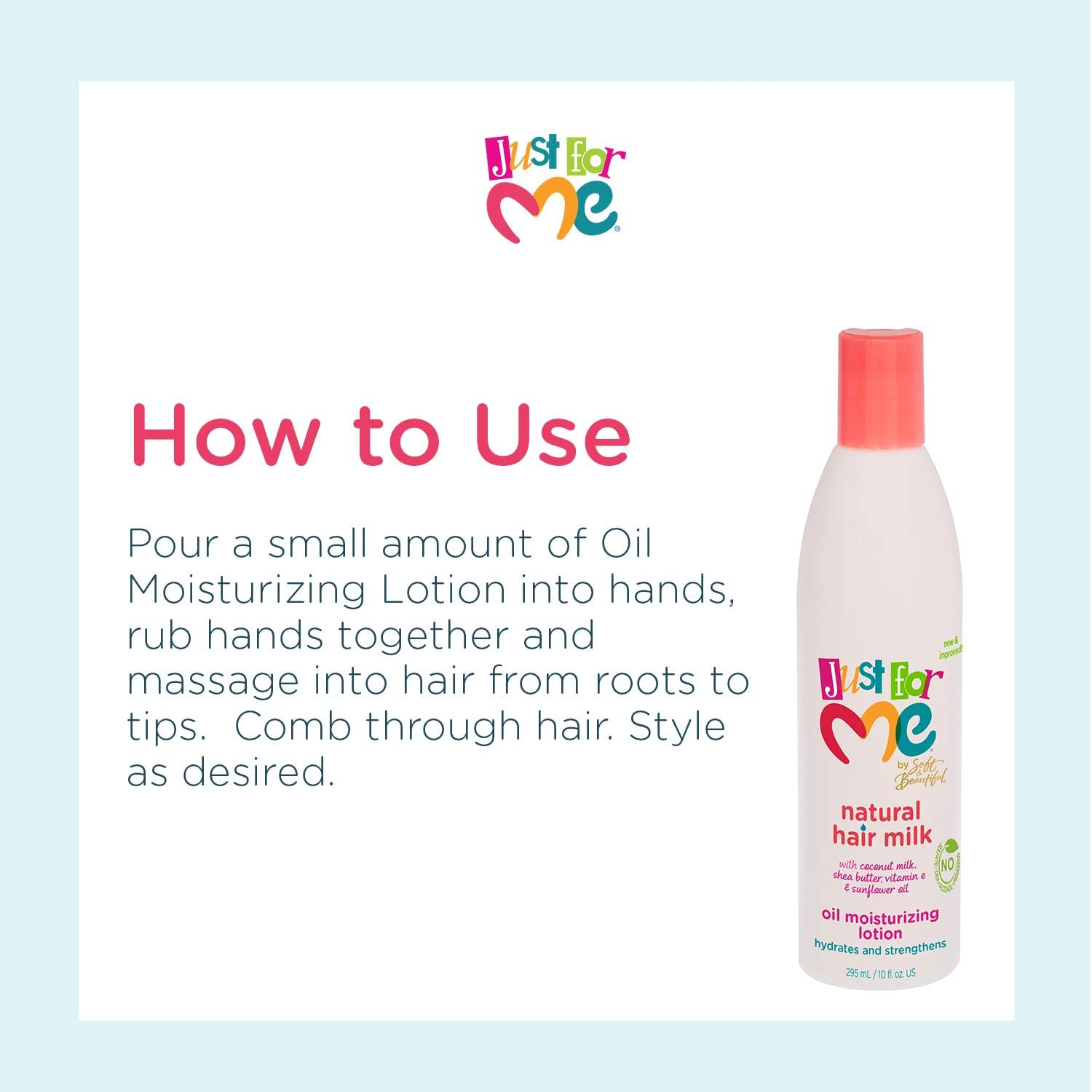 Just for Me Hair Milk Childrens Oil Moisturizing Lotion, 10 Ounce image number 5