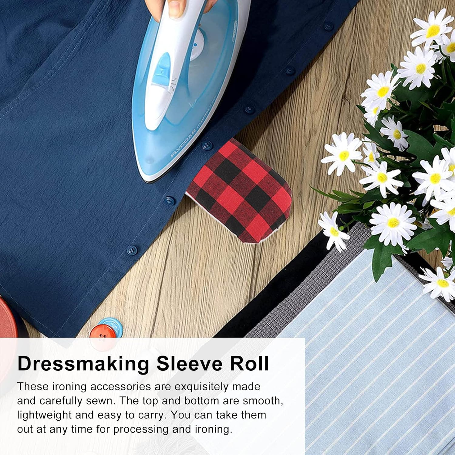 2Pcs Tailor Ham Seam Roll, Dressmaking Sleeve Roll Pressing Tool, for Steam Ironing during Sewing to Obtain a Smoother image number 4