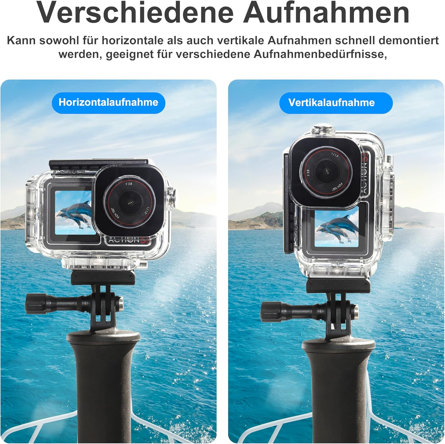 Fitstill 196FT/60M Underwater Waterproof Case with Magnetic Quick Release Interface, Compatible with DJI Osmo Action 5 Pro/Action 4/Action 3, Diving Protection Action 5 Pro Protective Case image number 6