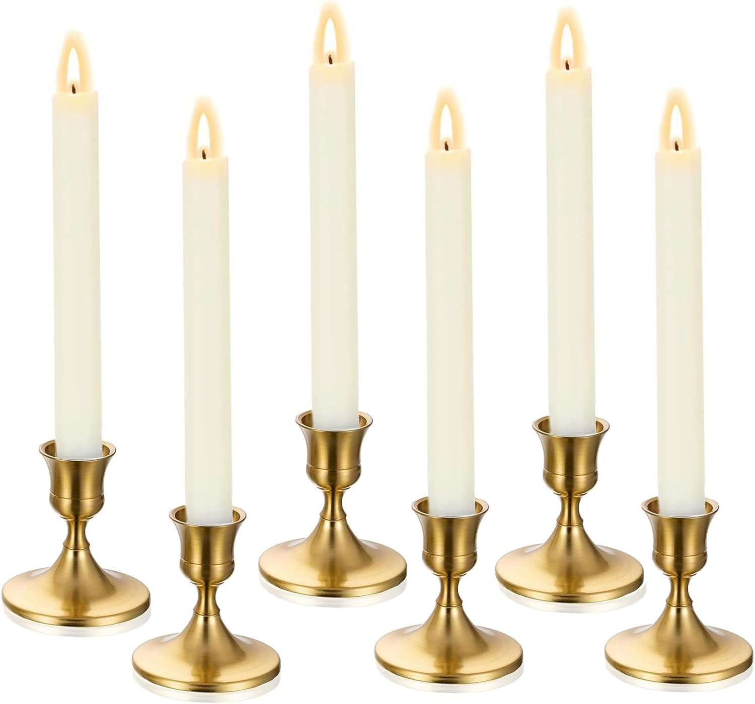 YELINTIAN Candlestick Holders of 6 Vintage Tall Taper Candlestick,Metal Taper Candle Holder for Home Wedding Table Mantel Centerpiece Anniversary Christmas Party Decor (Black)