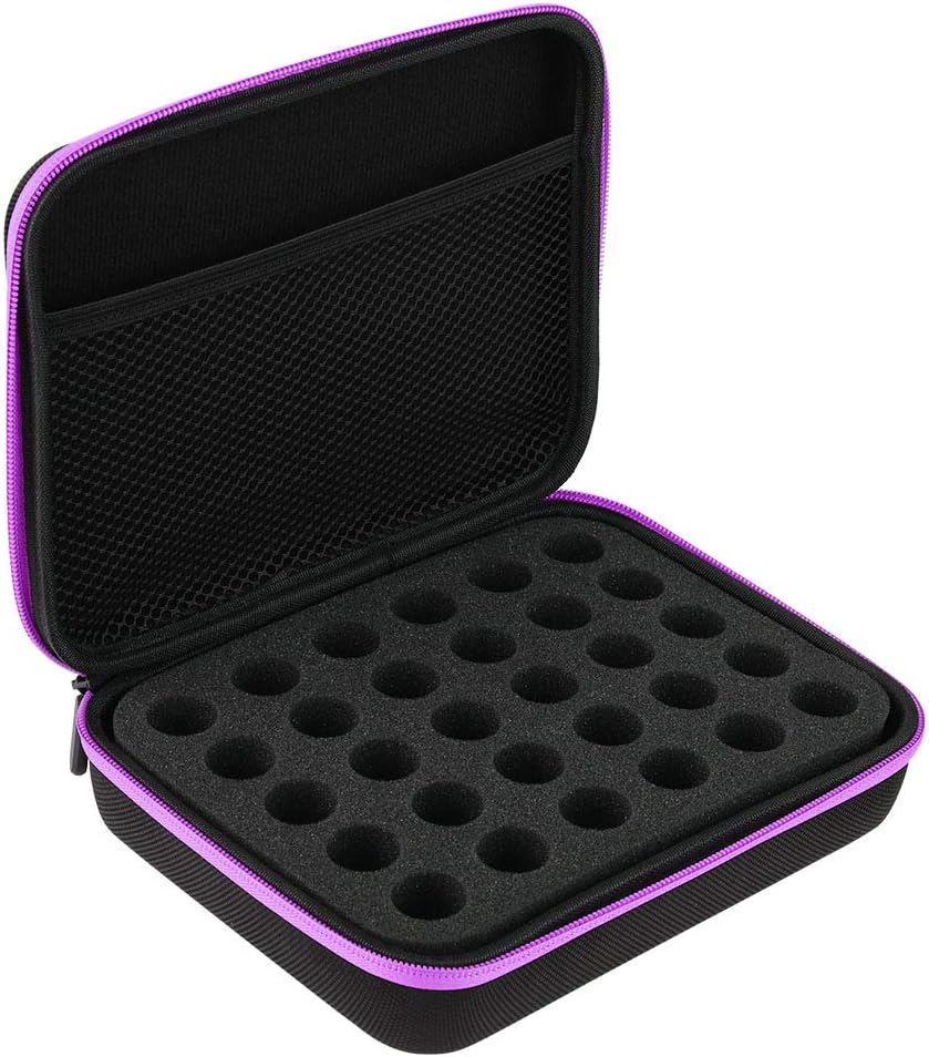 60 Grid 5 Ml Essential Oils Carrying Case, Roller Bottle Organizer, Essential Oils Box Holds, Hard Shell Exterior Storage for Travelling (Black)