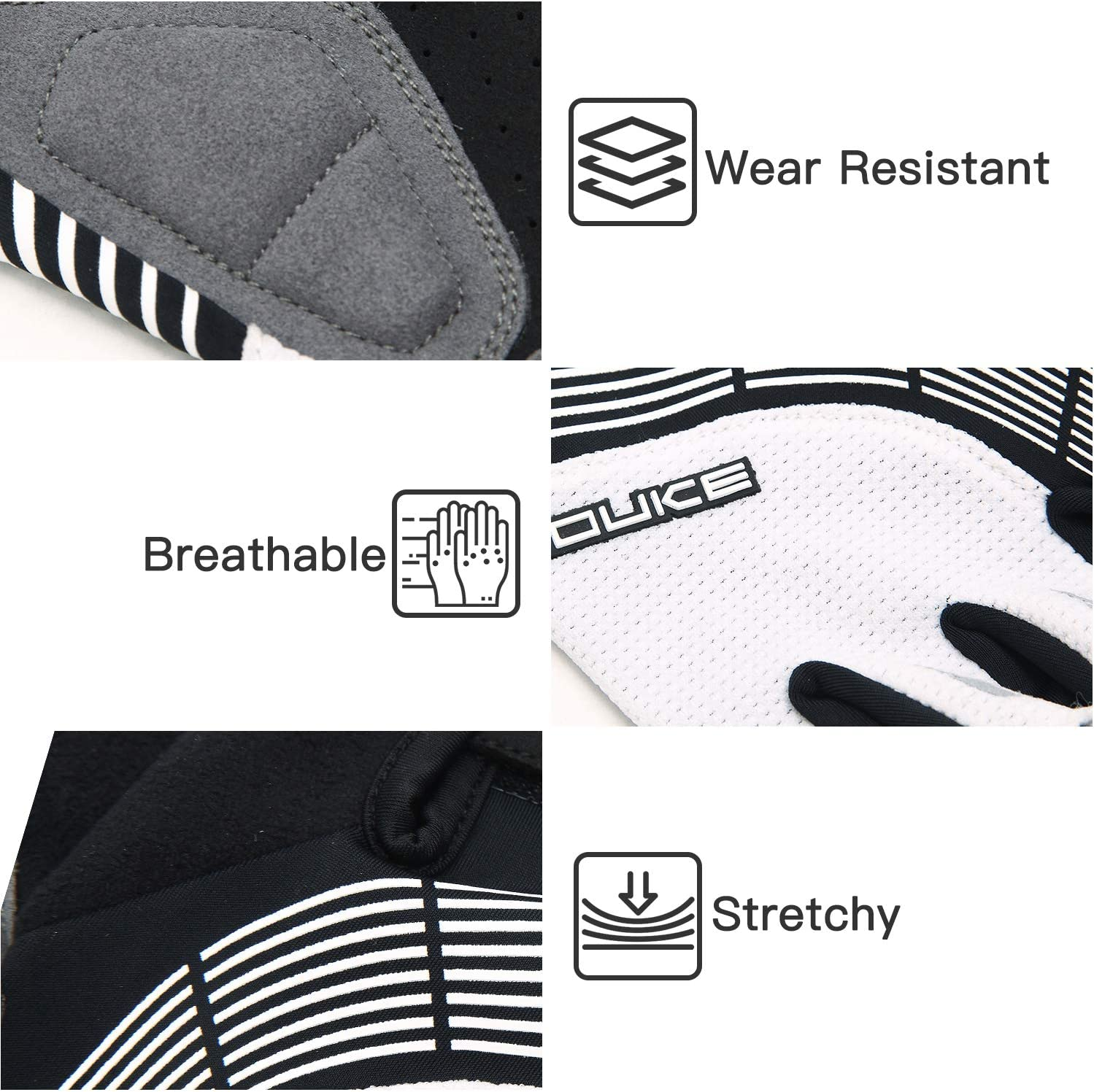 Souke Sports Cycling Bike Gloves Padded Half Finger Bicycle Gloves Shock-Absorbing Anti-Slip Breathable MTB Road Biking Gloves for Men/Women image number 6